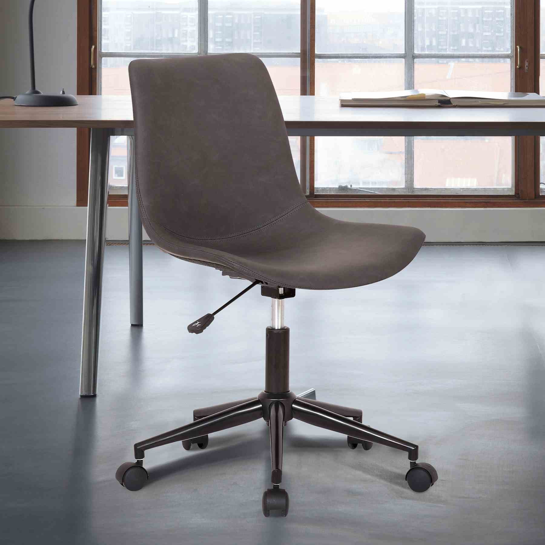 Optima Adjustable Gray Faux Leather Task Chair - Image 6