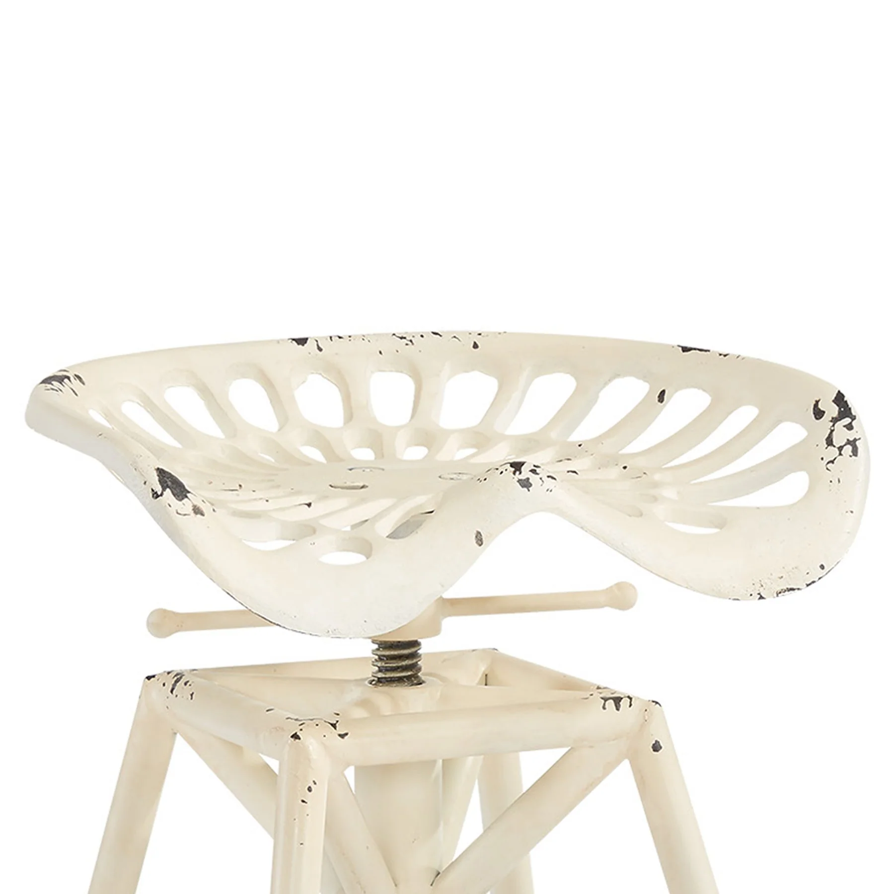 Osbourne Adjustable Industrial Metal Barstool in Antique White finish - Image 3