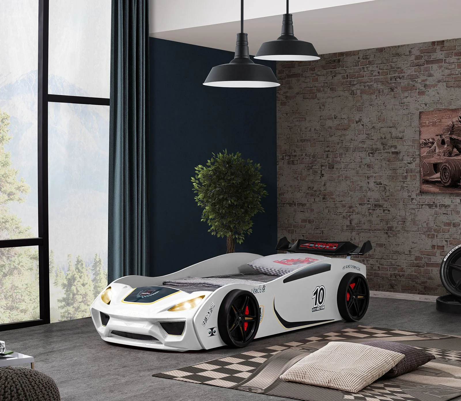 Pacefinder Car Bed, White