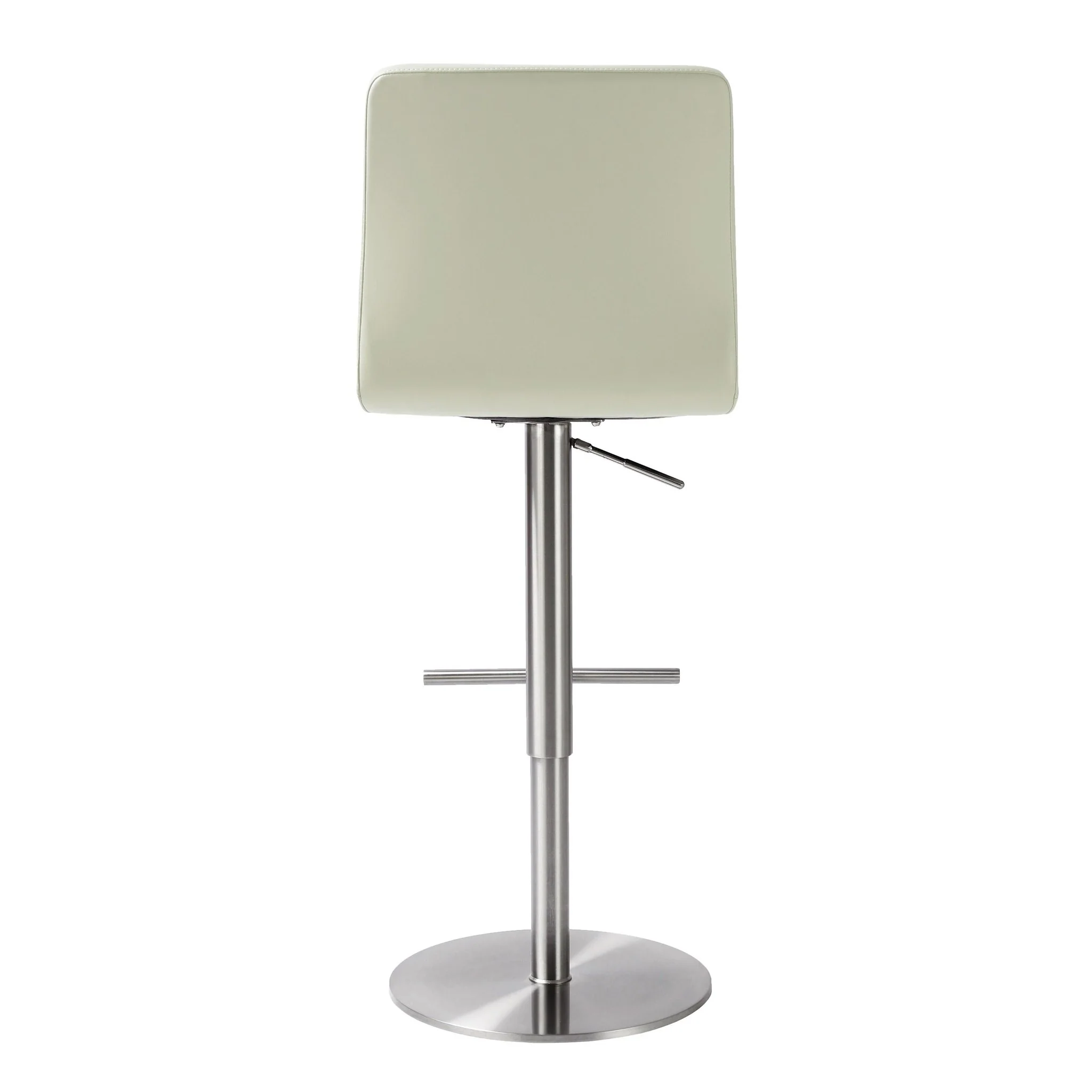 Paddy Light Grey Performance Vegan Leather on Silver Adjustable Stool - Image 4