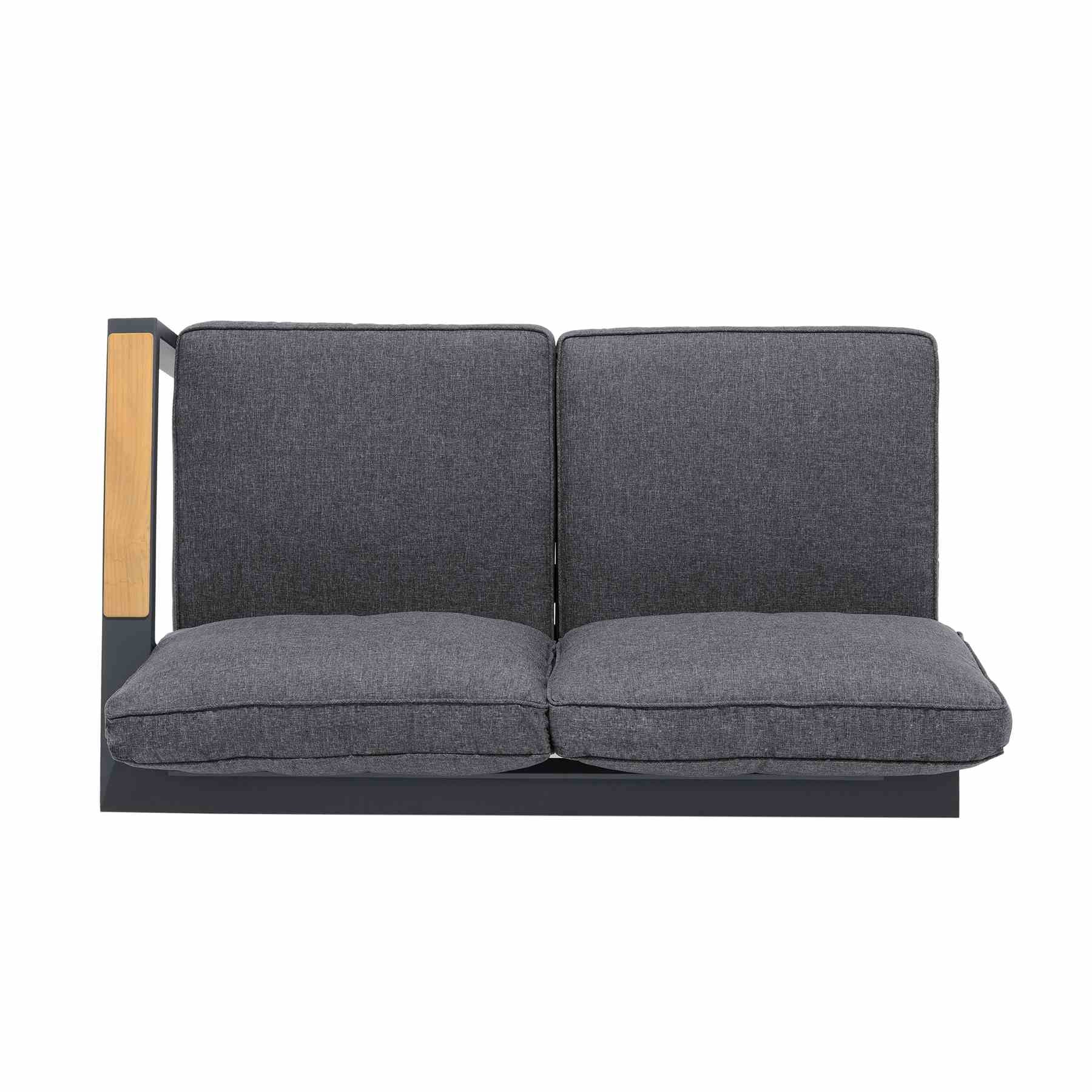 Palau Aluminum and Teak Wood Outdoor Sectional Sofa in Gray - Image 4