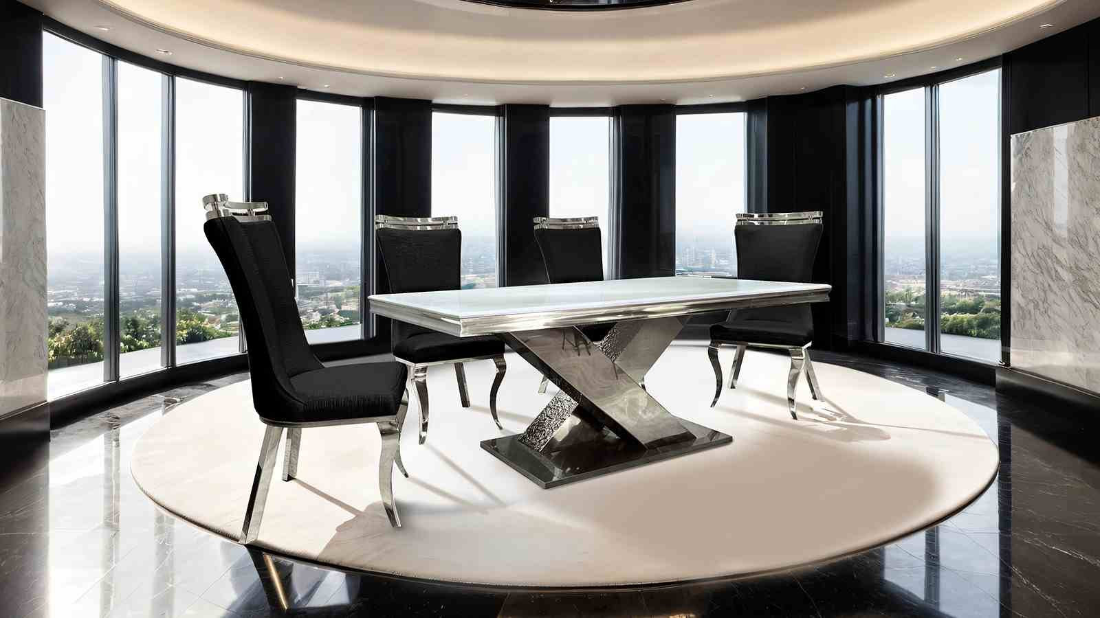 Palazzo Dining Table, Chrome
