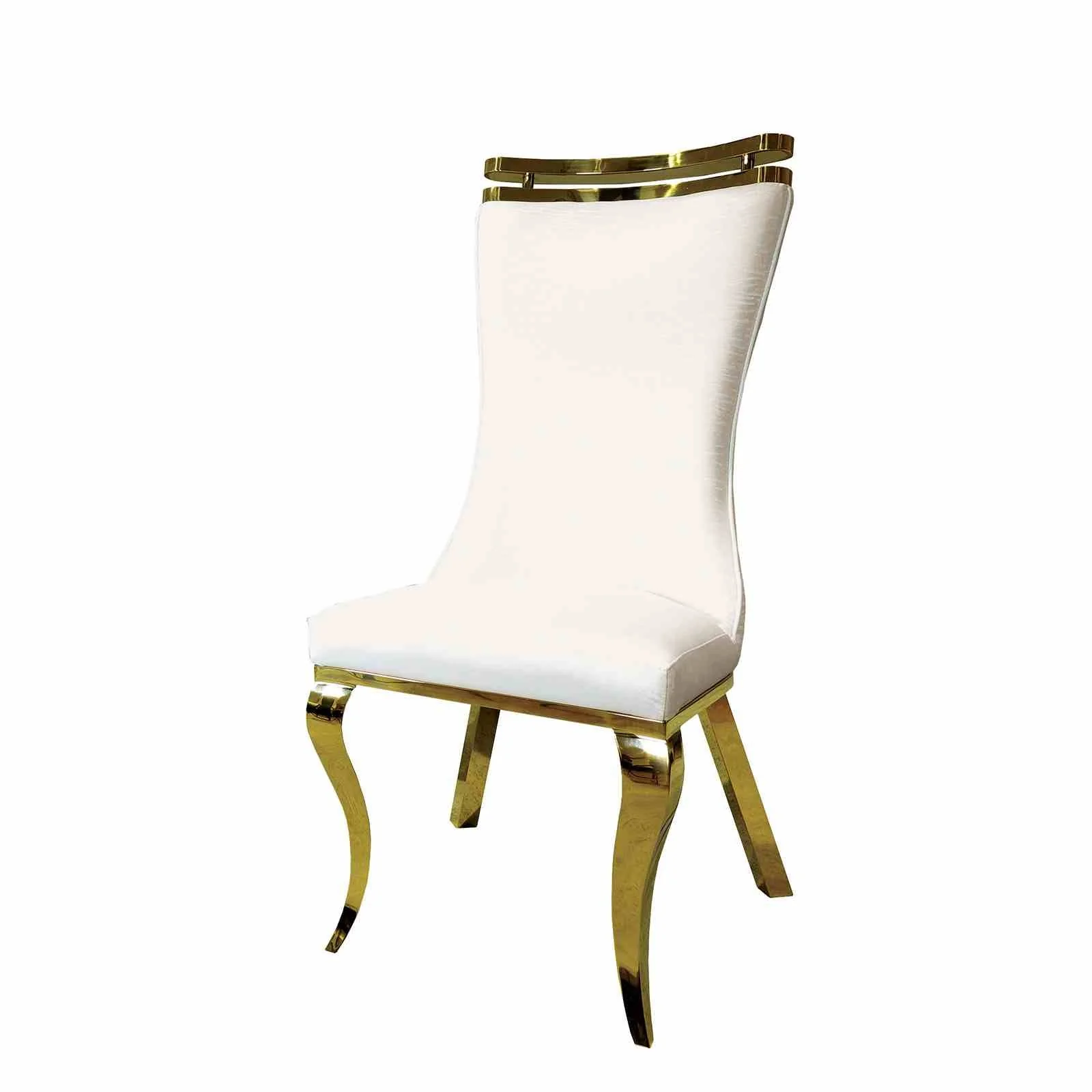 Palazzo Side Chair (2/CTN), Gold/White