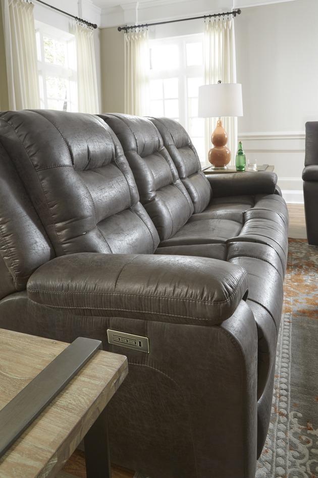Palliser Furniture Leighton Leather Sofa Power Recliner w/ Power Headrest - Image 5
