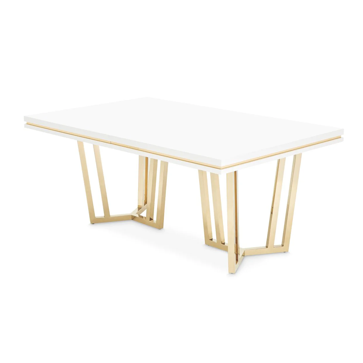 Palm Gate Rectangular Dining Table - Cloud White - Image 2