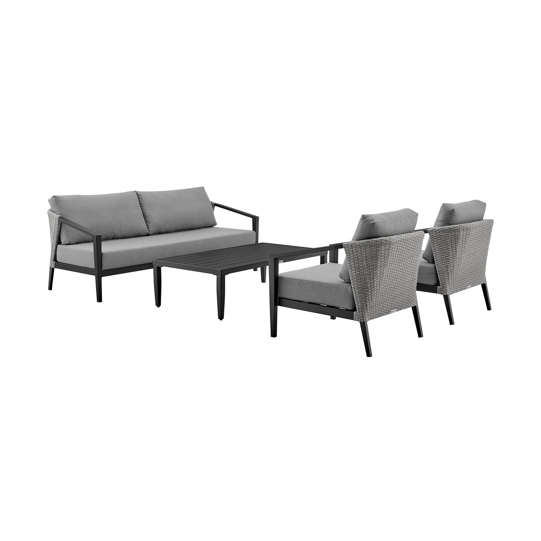 Palma Aluminum Outdoor Coffee Table in Black