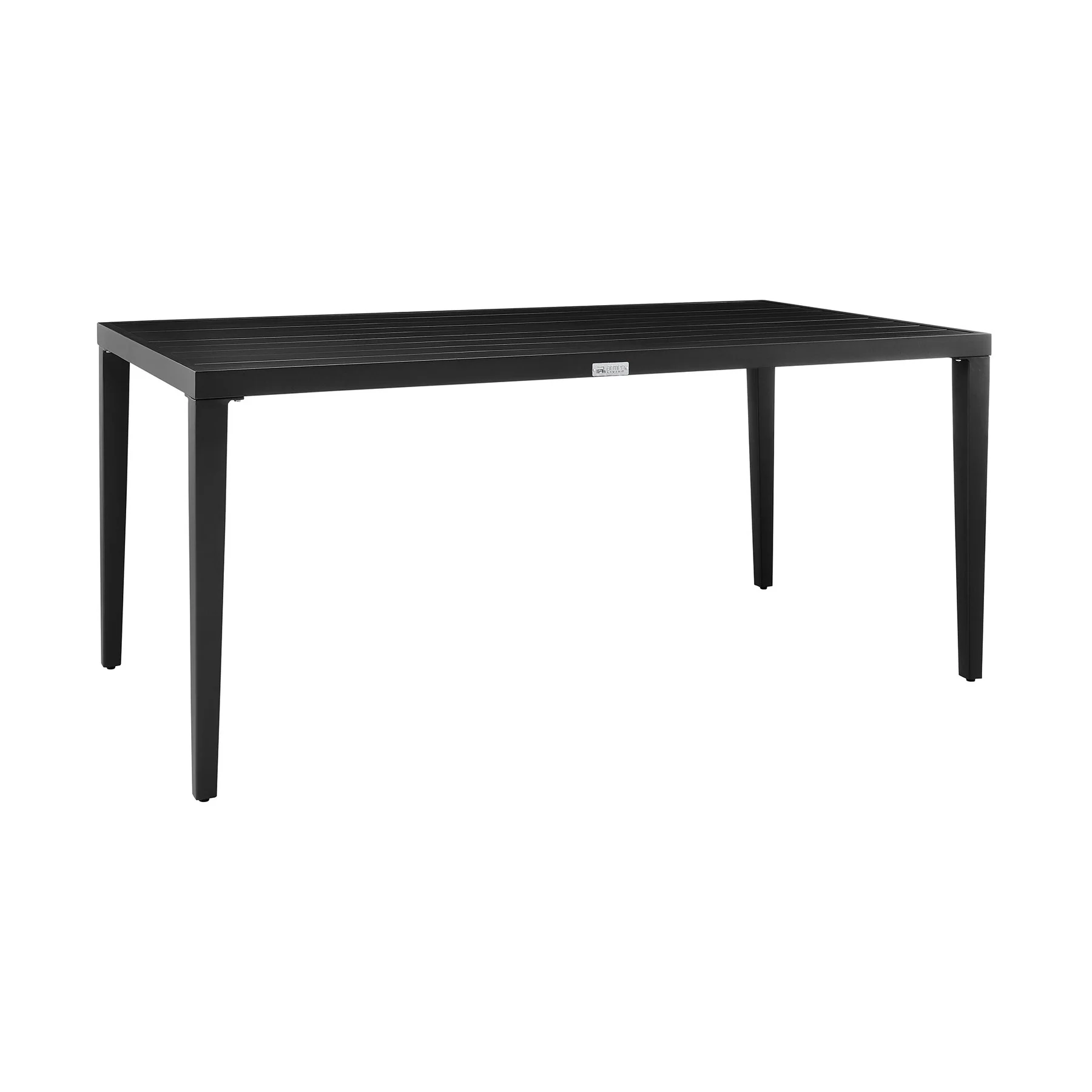 Palma Outdoor Patio 7-Piece Dining Table Set in Aluminum and Wicker with Gray Cushions - Image 5