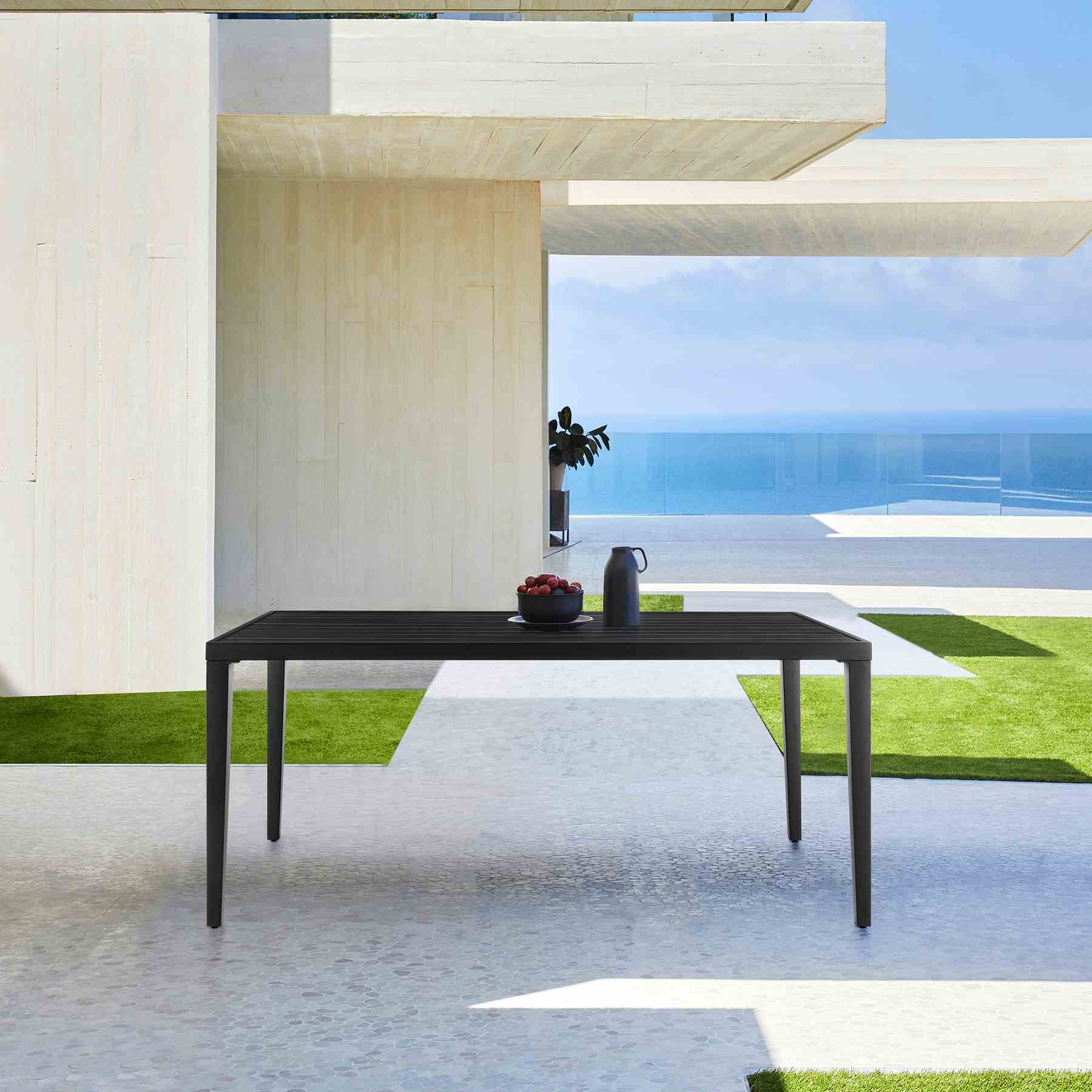 Palma Outdoor Patio Dining Table in Aluminum - Image 6