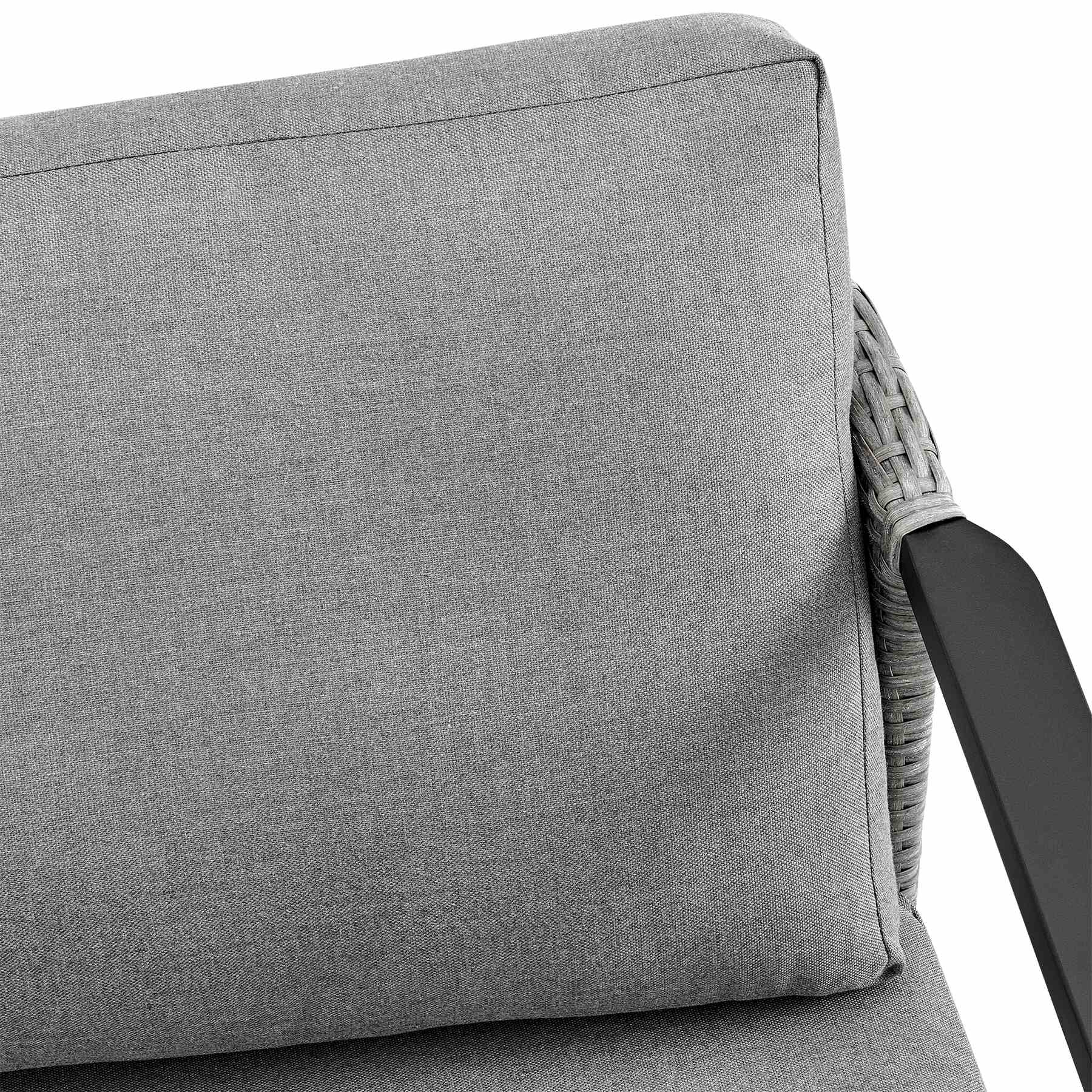 Palma Wicker and Aluminum Outdoor Chair in Black and Dark Gray - Image 5