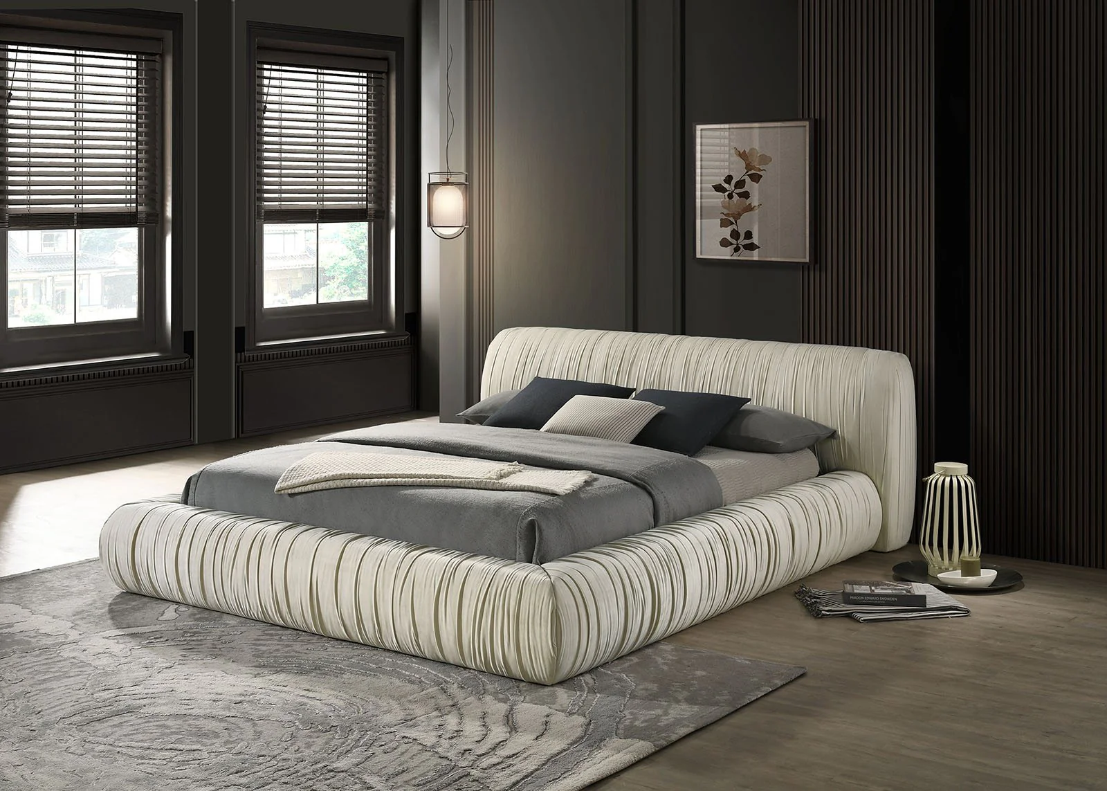 Palmdale Queen Bed, Ivory