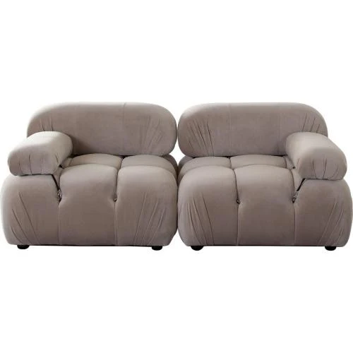Paloma 2PC Modular 74 Inch Sofa in Mink Tan Velvet
