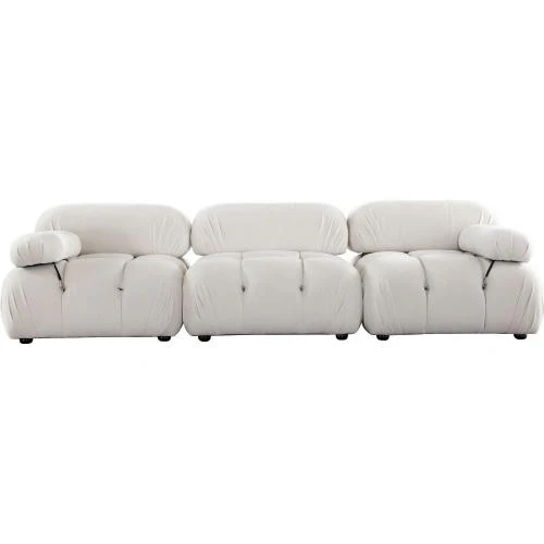 Paloma 3PC Modular 111 Inch Sofa in Light Cream Velvet