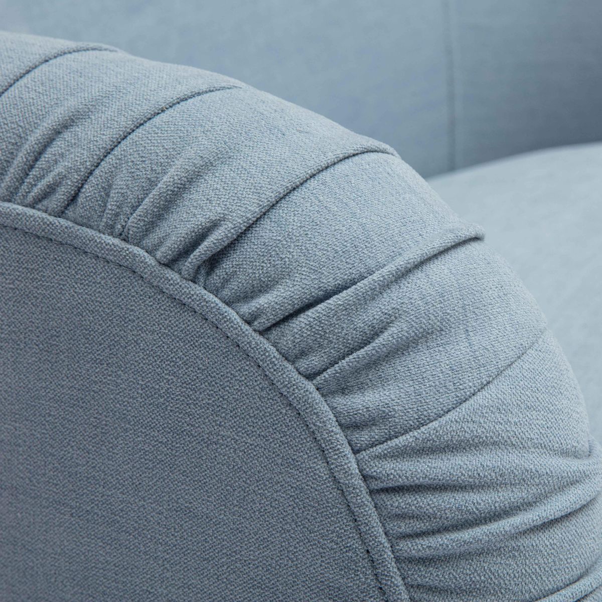 Pamela Faded Blue Recycled Fabric Tassel Lounge Chair - Image 6
