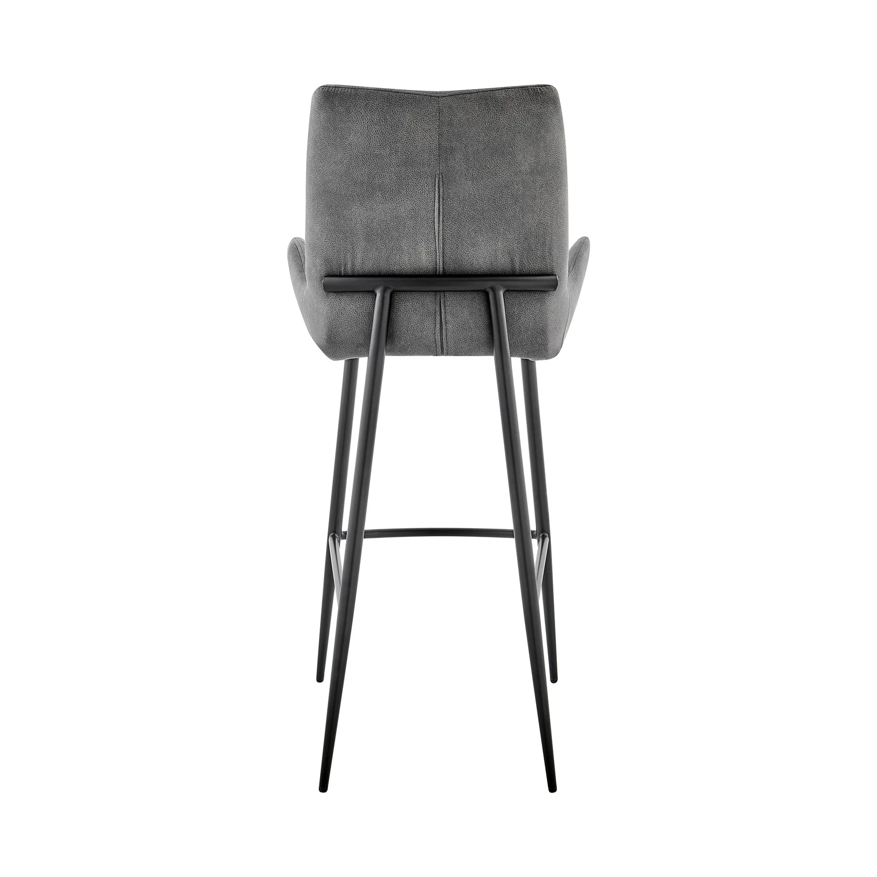 Panama 26" Counter Height Bar Stool in Charcoal Fabric and Black Finish - Image 5