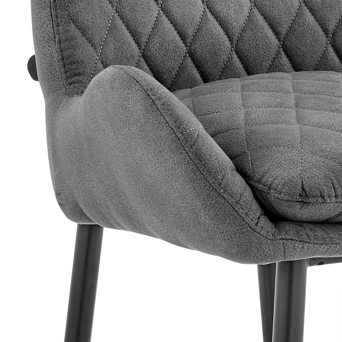 Panama 26" Counter Height Bar Stool in Charcoal Fabric and Black Finish - Image 7