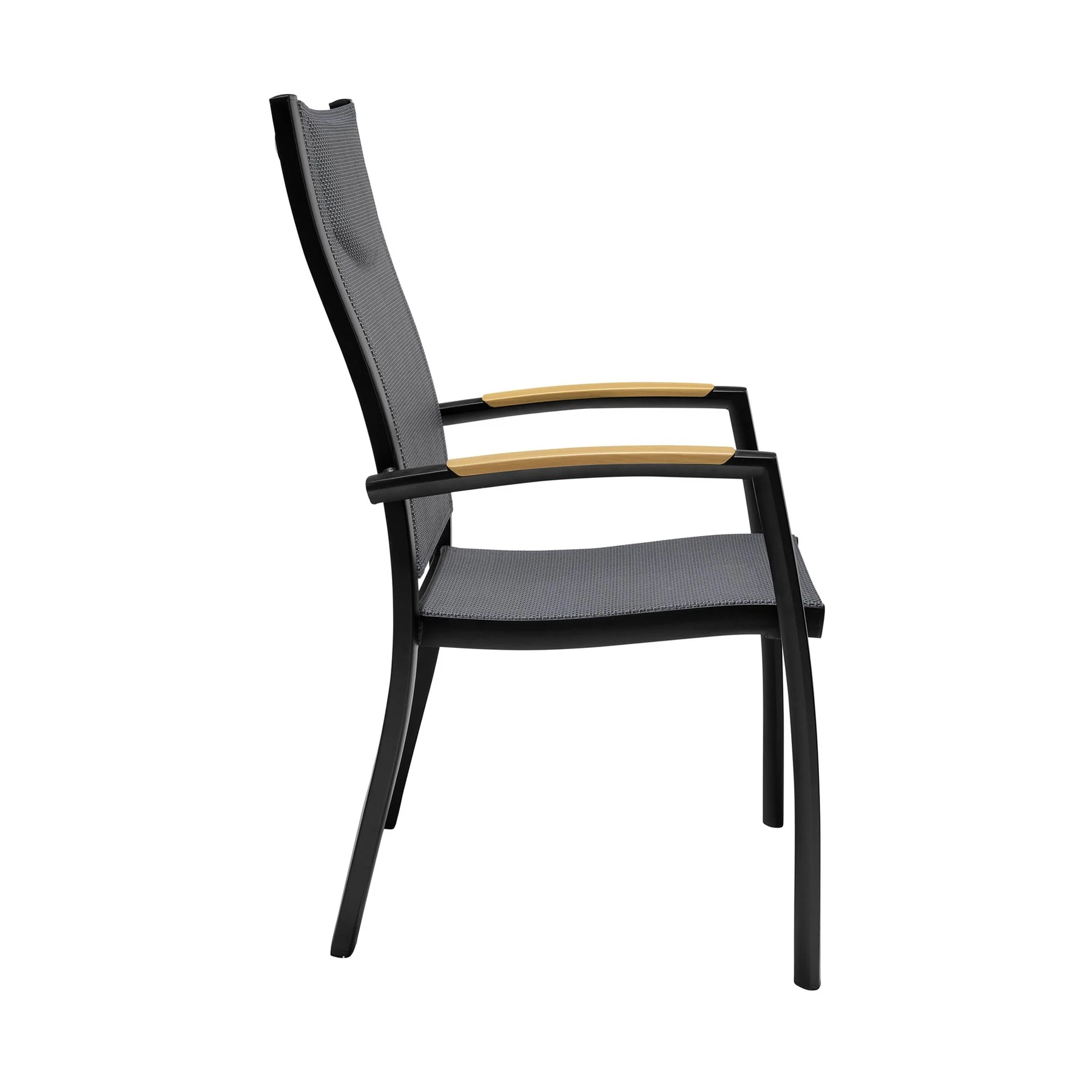 Panama Outdoor 5 Piece Black Aluminum Dining Set - Image 3