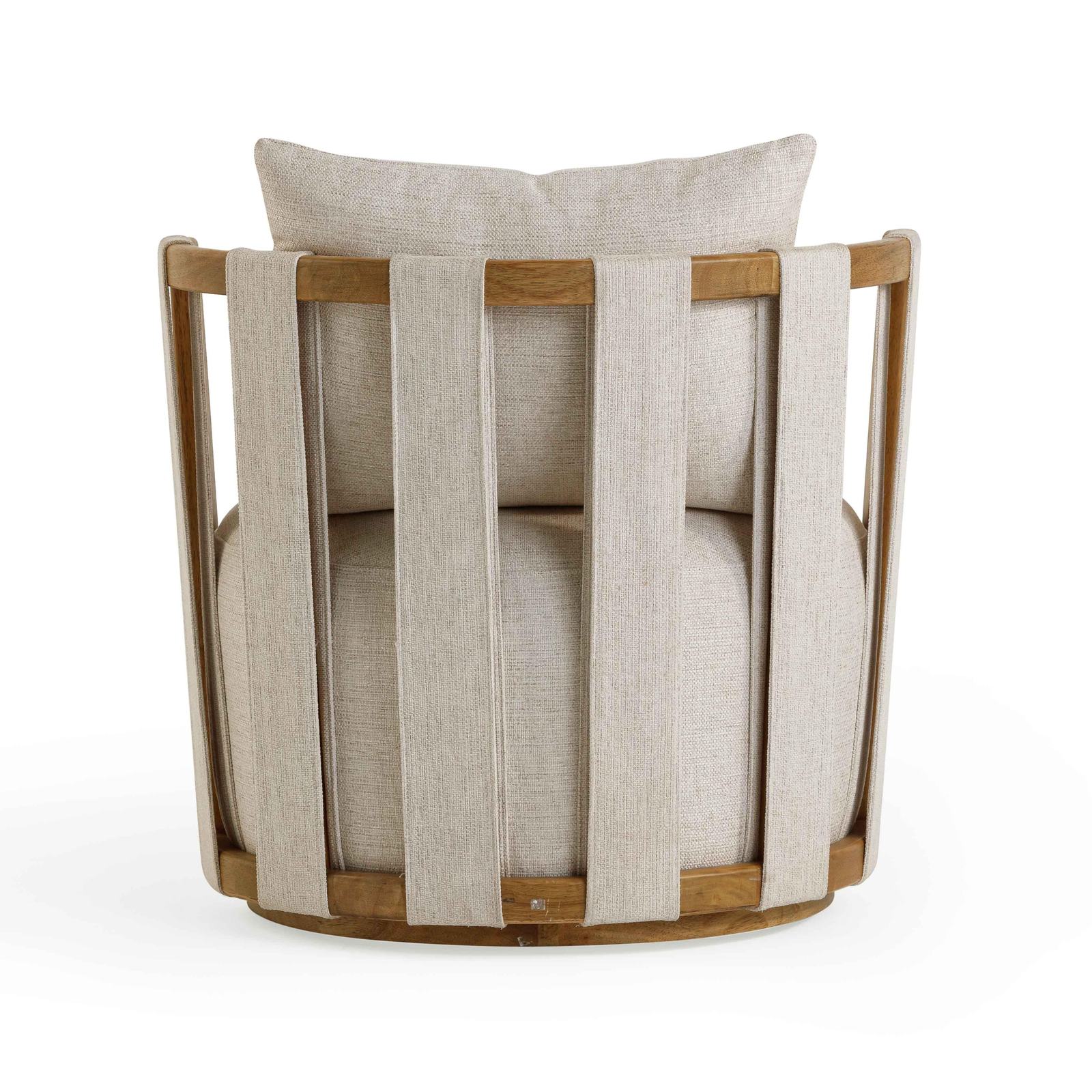 Paolo Cream Textured Weave Swivel Chair - Image 5