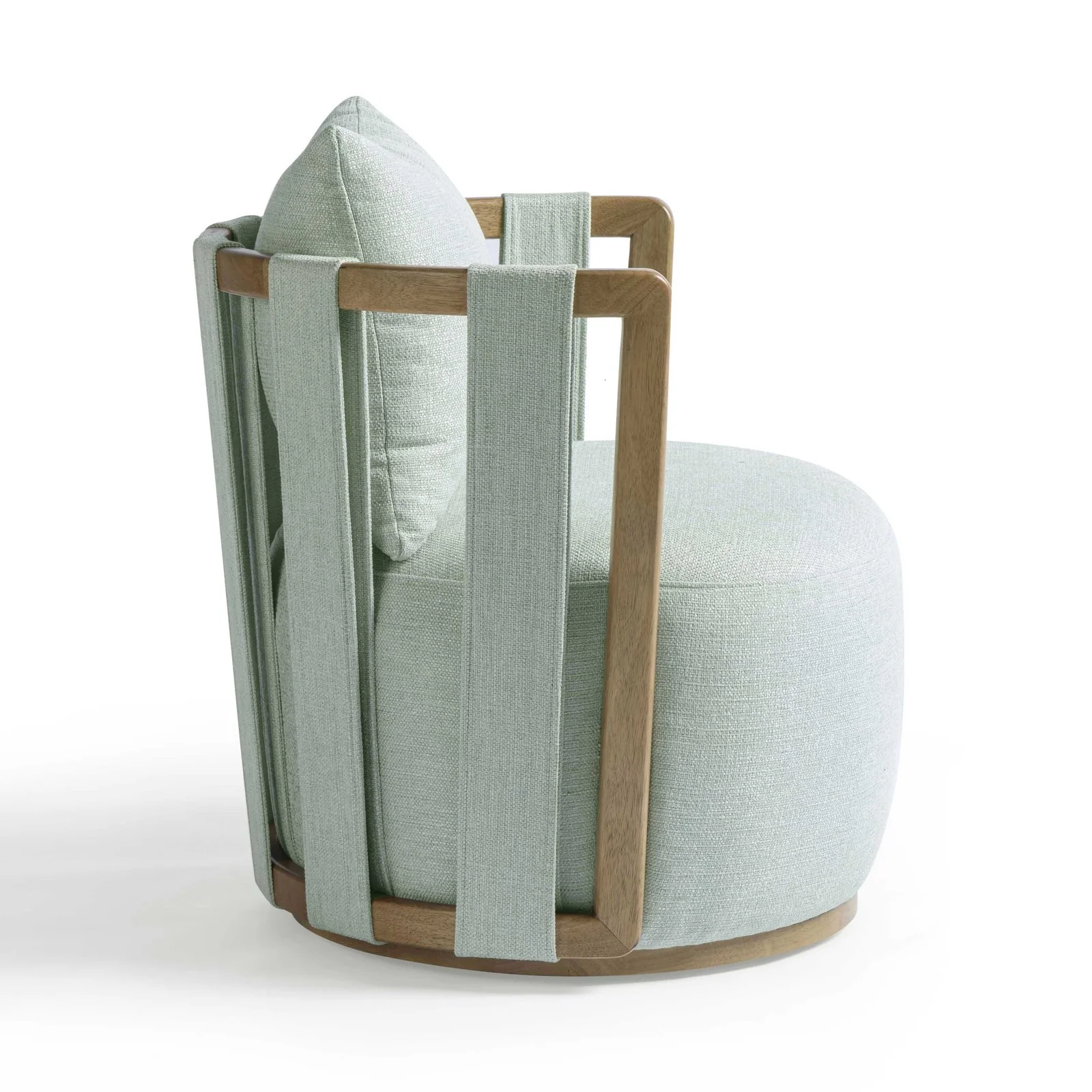 Paolo Mint Green Textured Weave Swivel Chair - Image 4