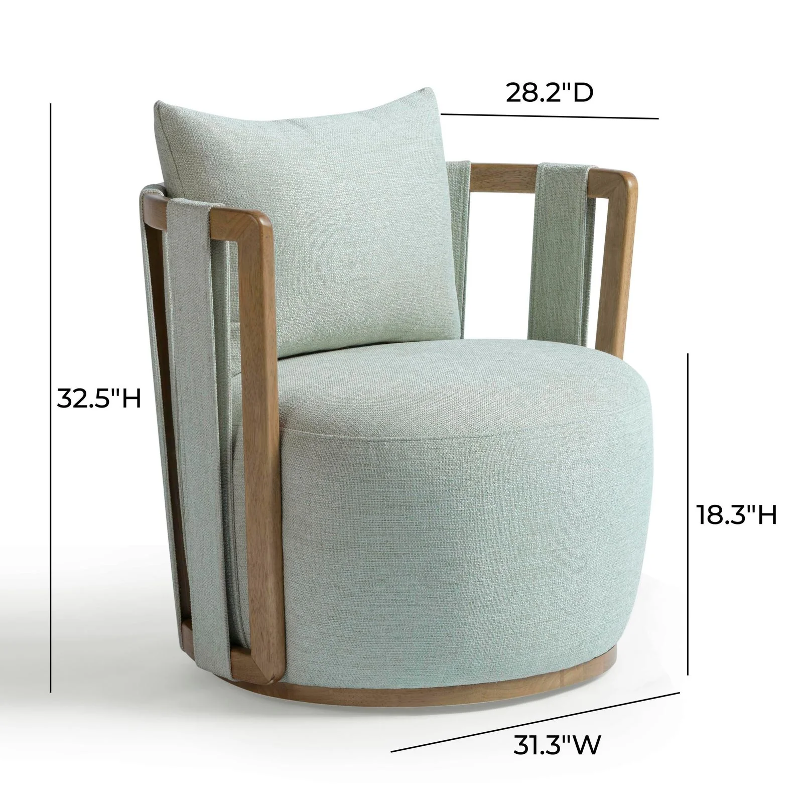 Paolo Mint Green Textured Weave Swivel Chair - Image 7