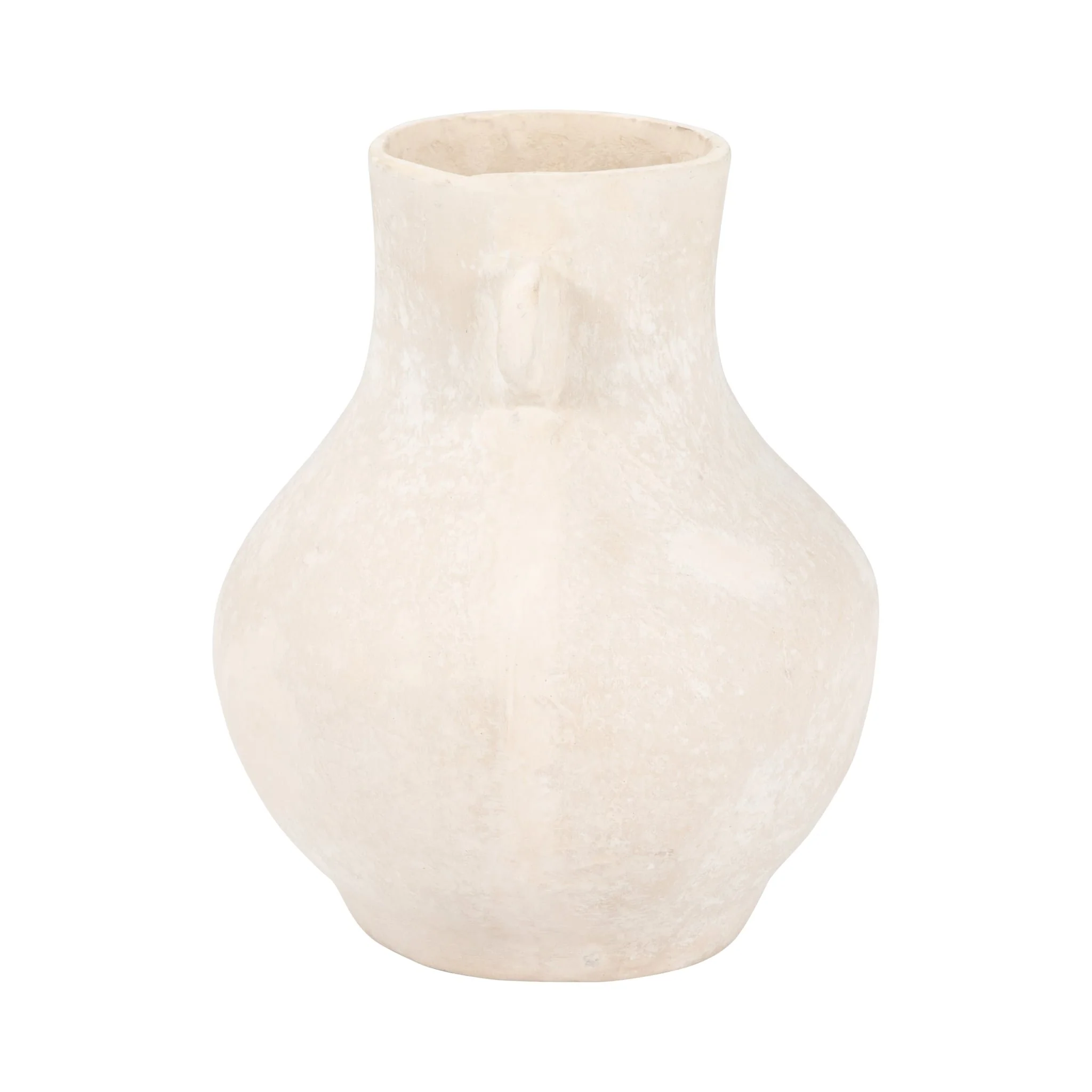 Paper Mache, 10" Eared Vase, Ivory - Image 5