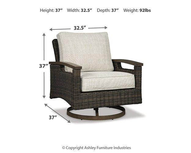 Paradise Trail Paradise Trail Fire Pit Table with 4 Nuvella Swivel Lounge Chairs - Image 9