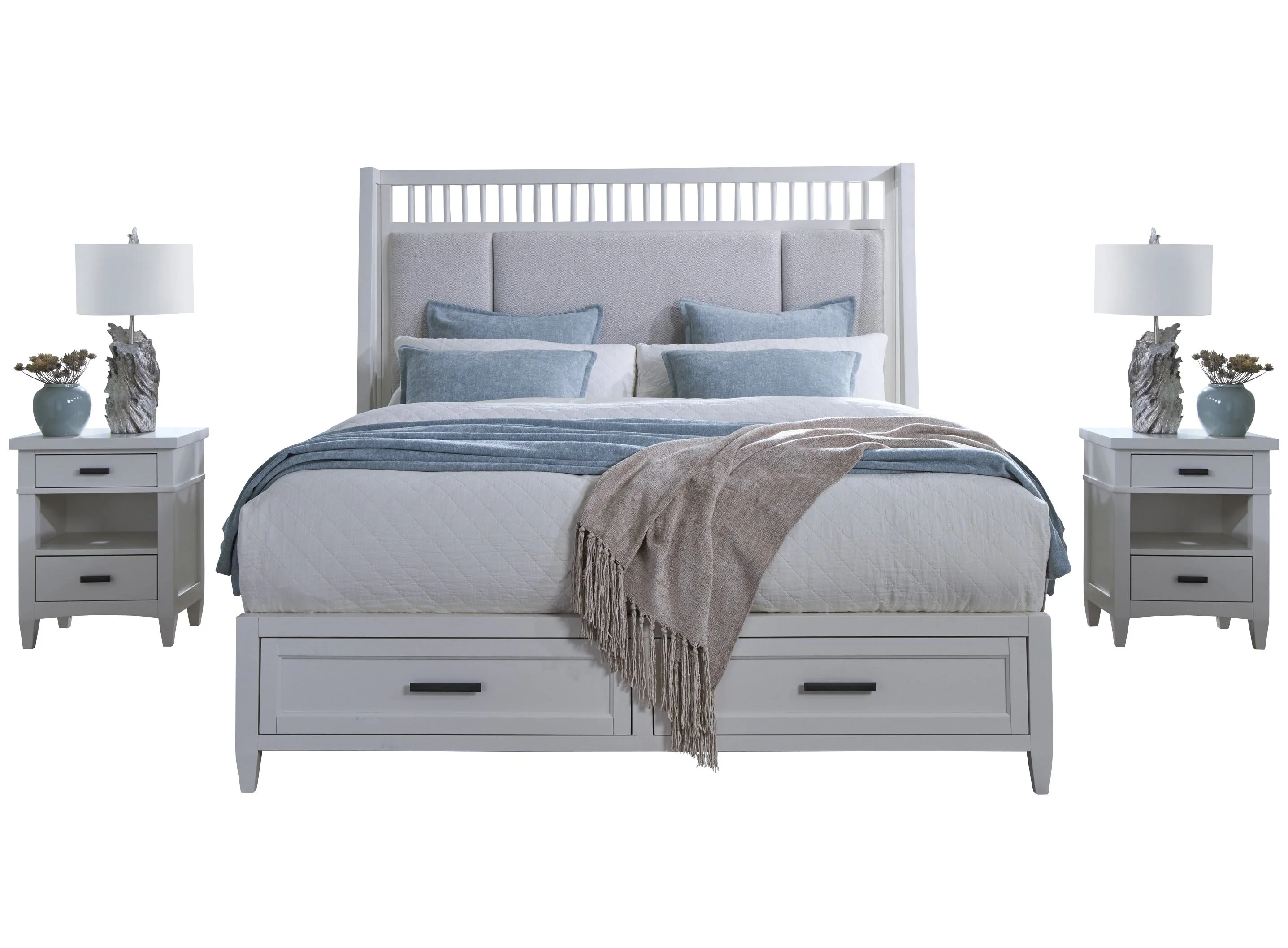 Parker House Americana Modern Bedroom Queen Shelter Bed with 2 Nightstands - Image 2