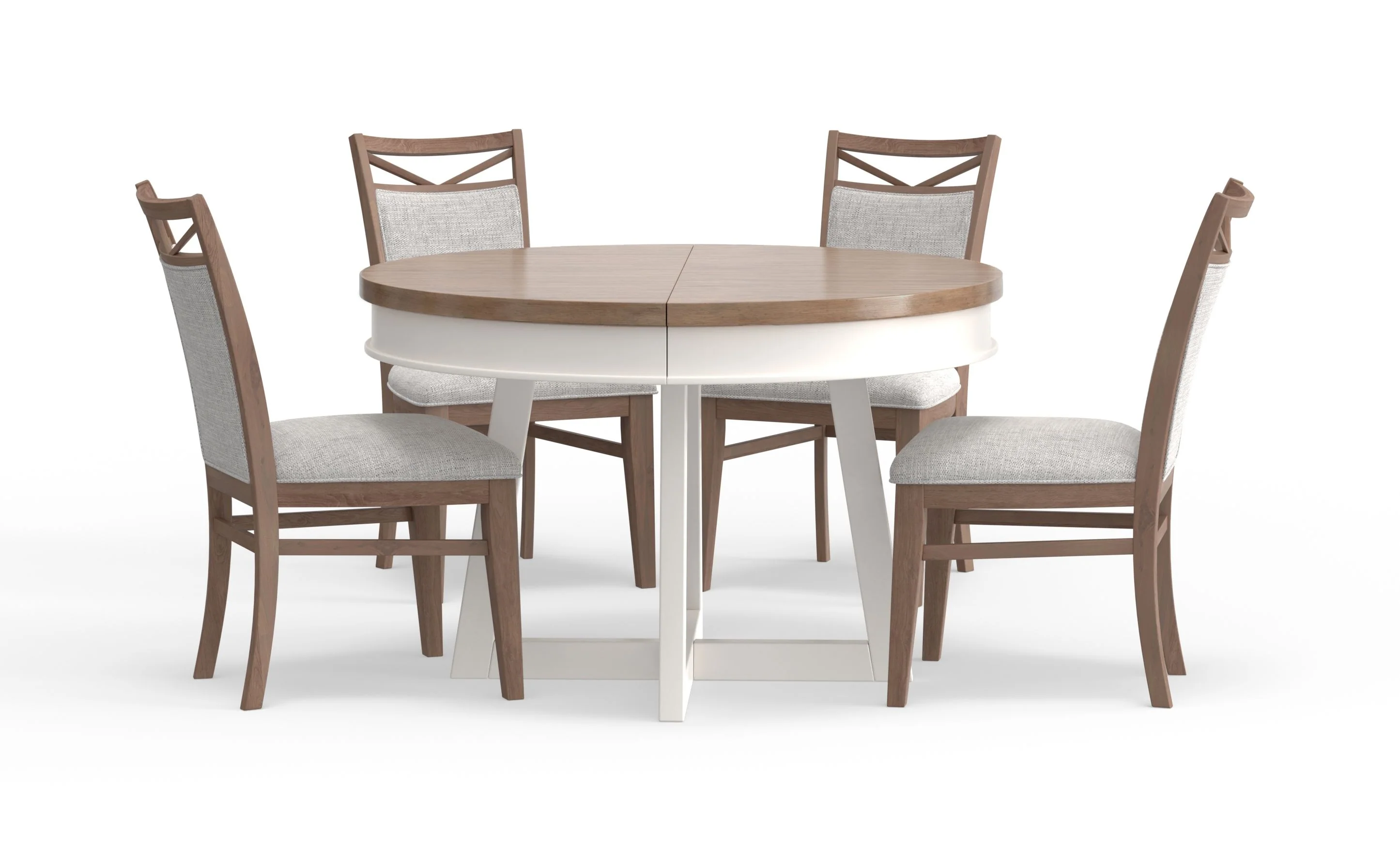 Parker House Americana Modern Dining 48 In. Round Extendable Dining Table and 4 Upholstered Chairs - Image 2