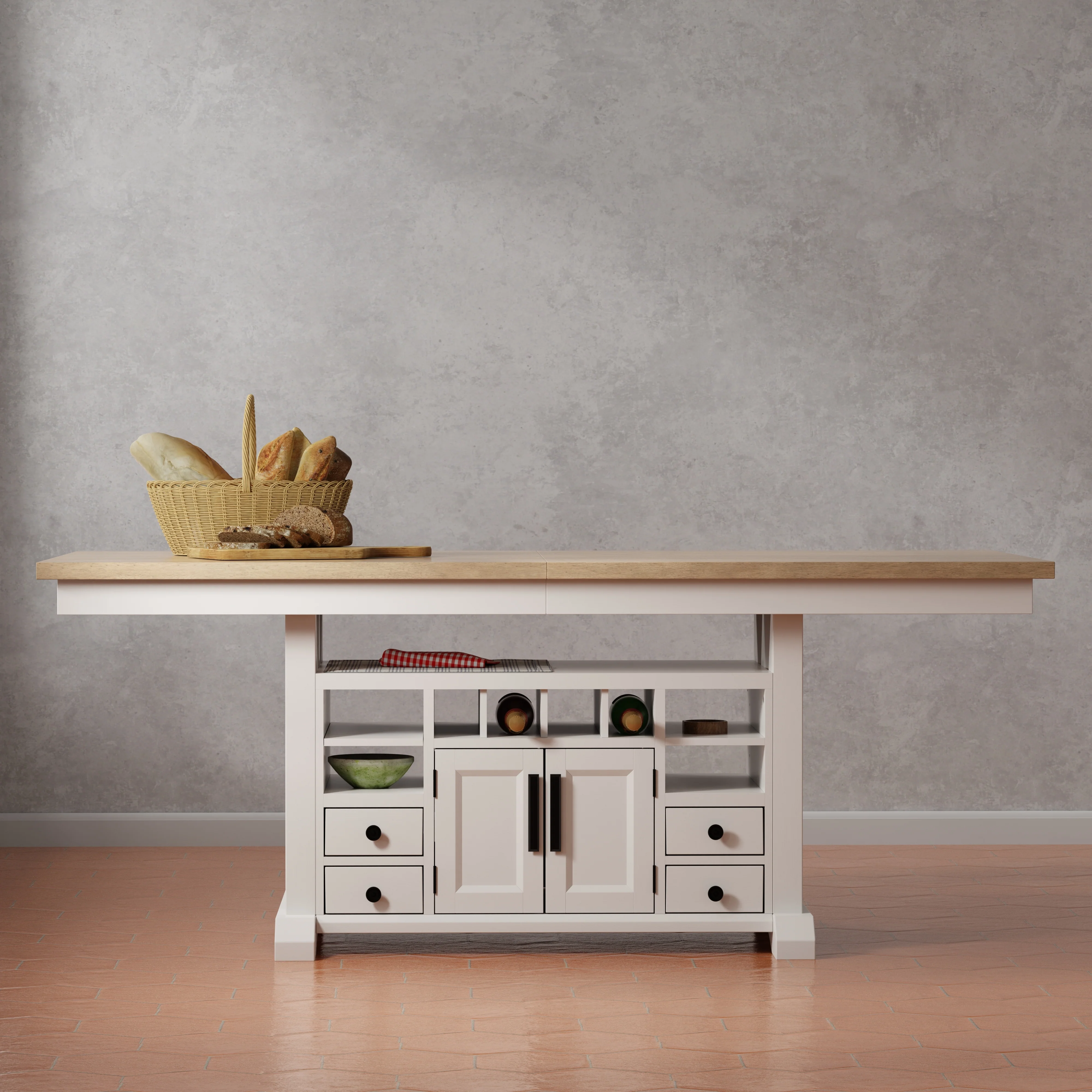 Parker House Americana Modern Dining Island Counter Height Table with 6 upholstered chairs - Image 3