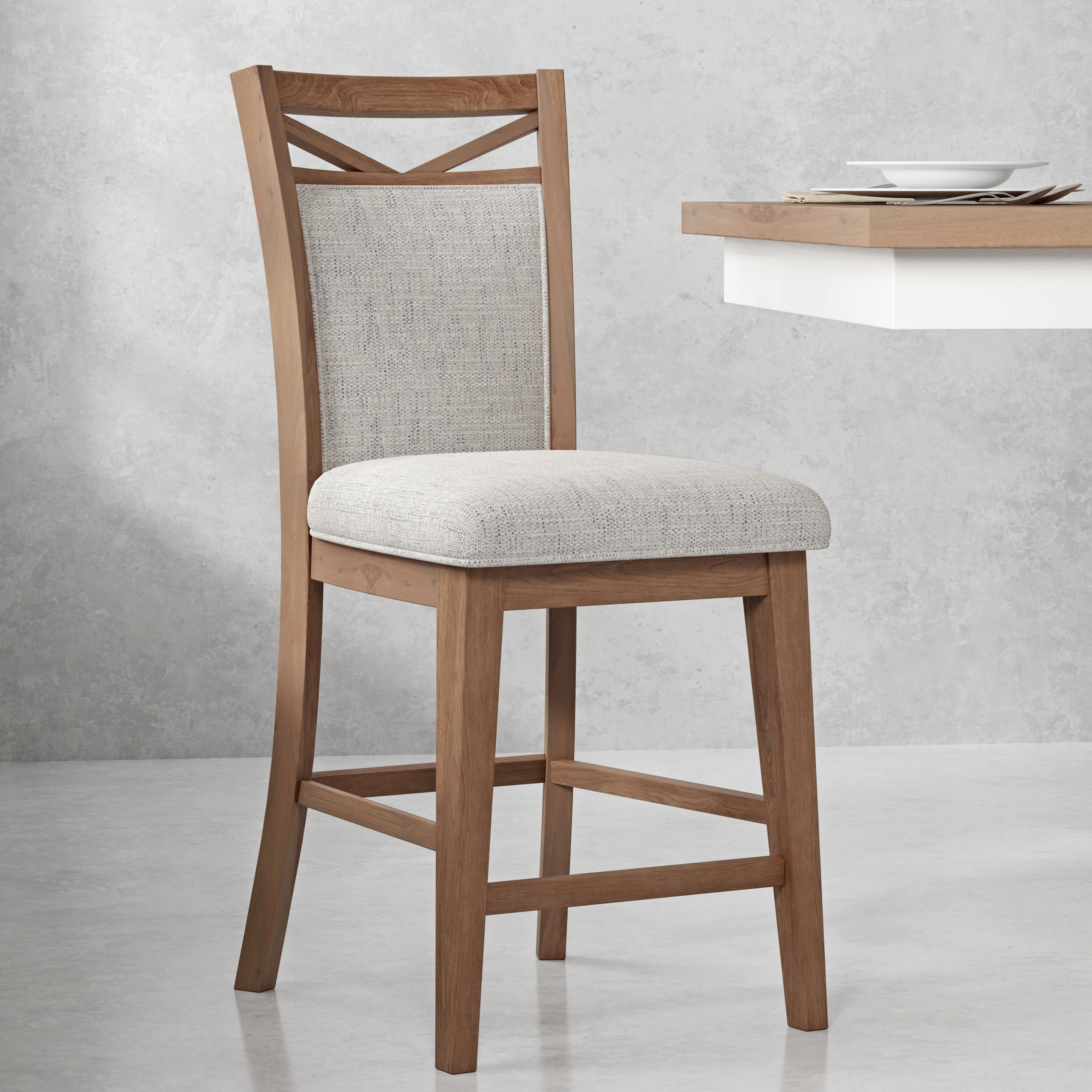 Parker House Americana Modern Dining Island Counter Height Table with 8 upholstered chairs - Image 4