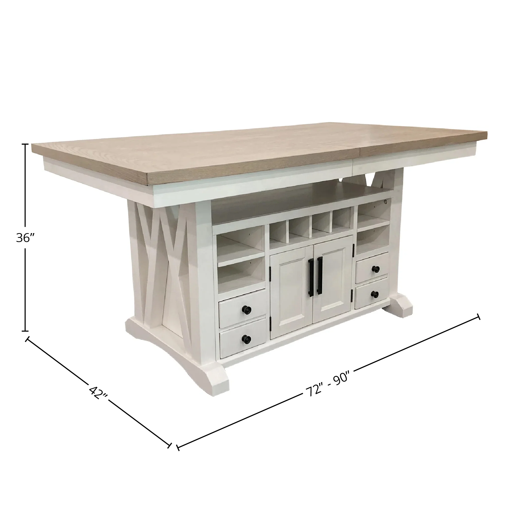 Parker House Americana Modern Dining Island Counter Height Table with 8 upholstered chairs - Image 6