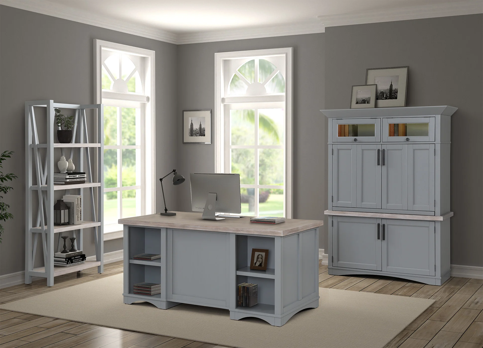 Parker House Americana Modern - Dove Workstation with LED Light - Image 3