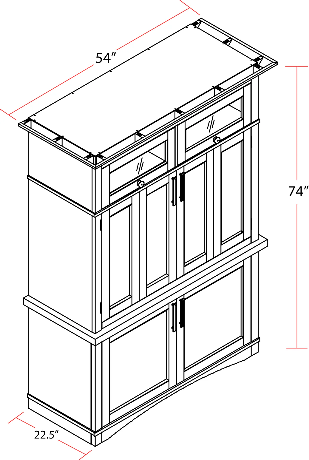 Parker House Americana Modern - Dove Workstation with LED Light - Image 4