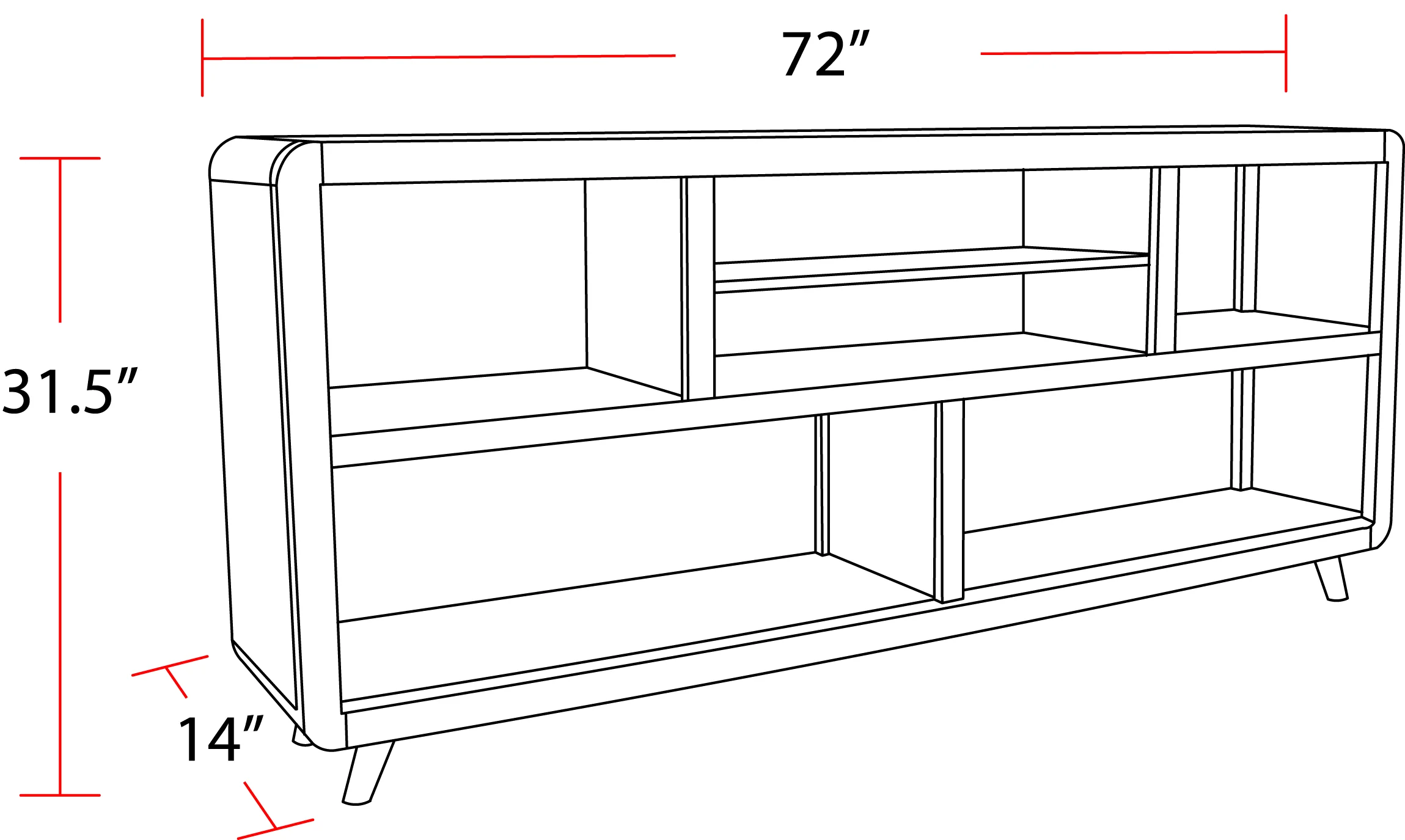 Parker House Escape 72 In. Open Multi-Purpose Console - Image 8