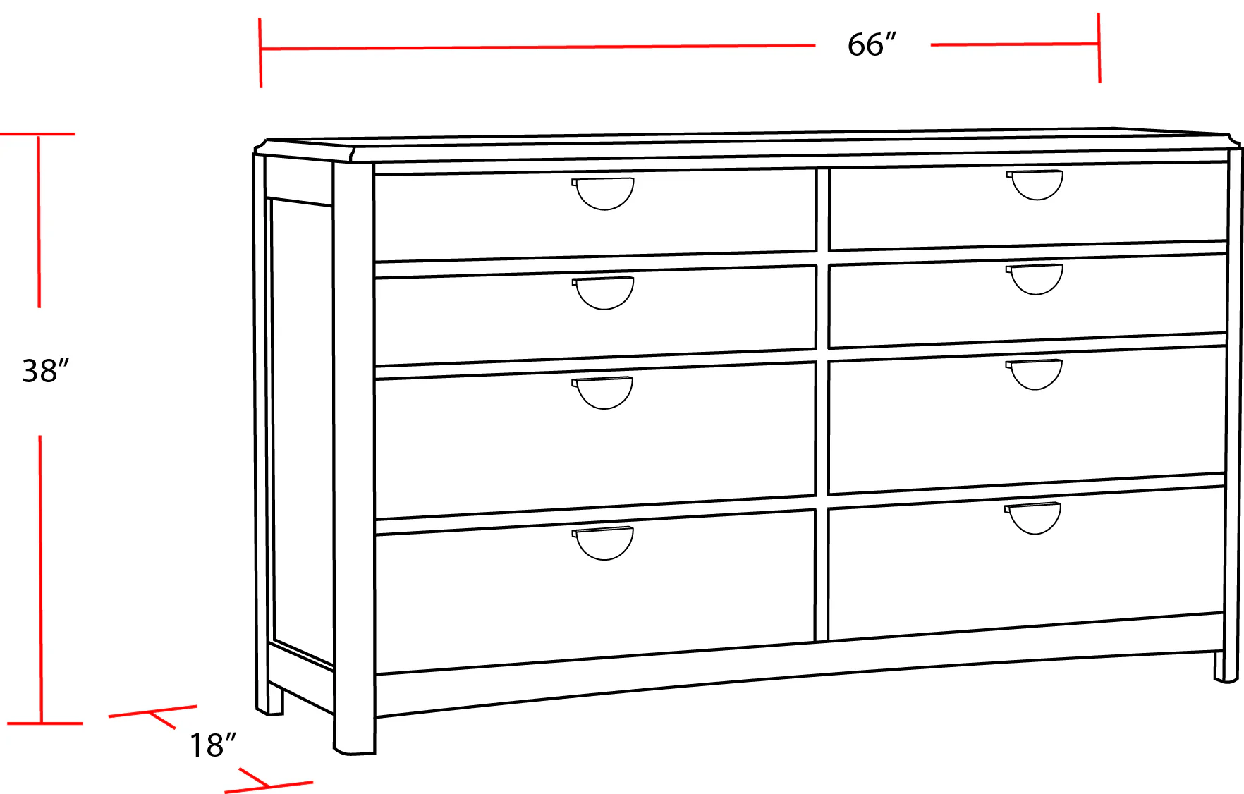 Parker House Escape - Bedroom 8 Drawer Dresser - Image 8