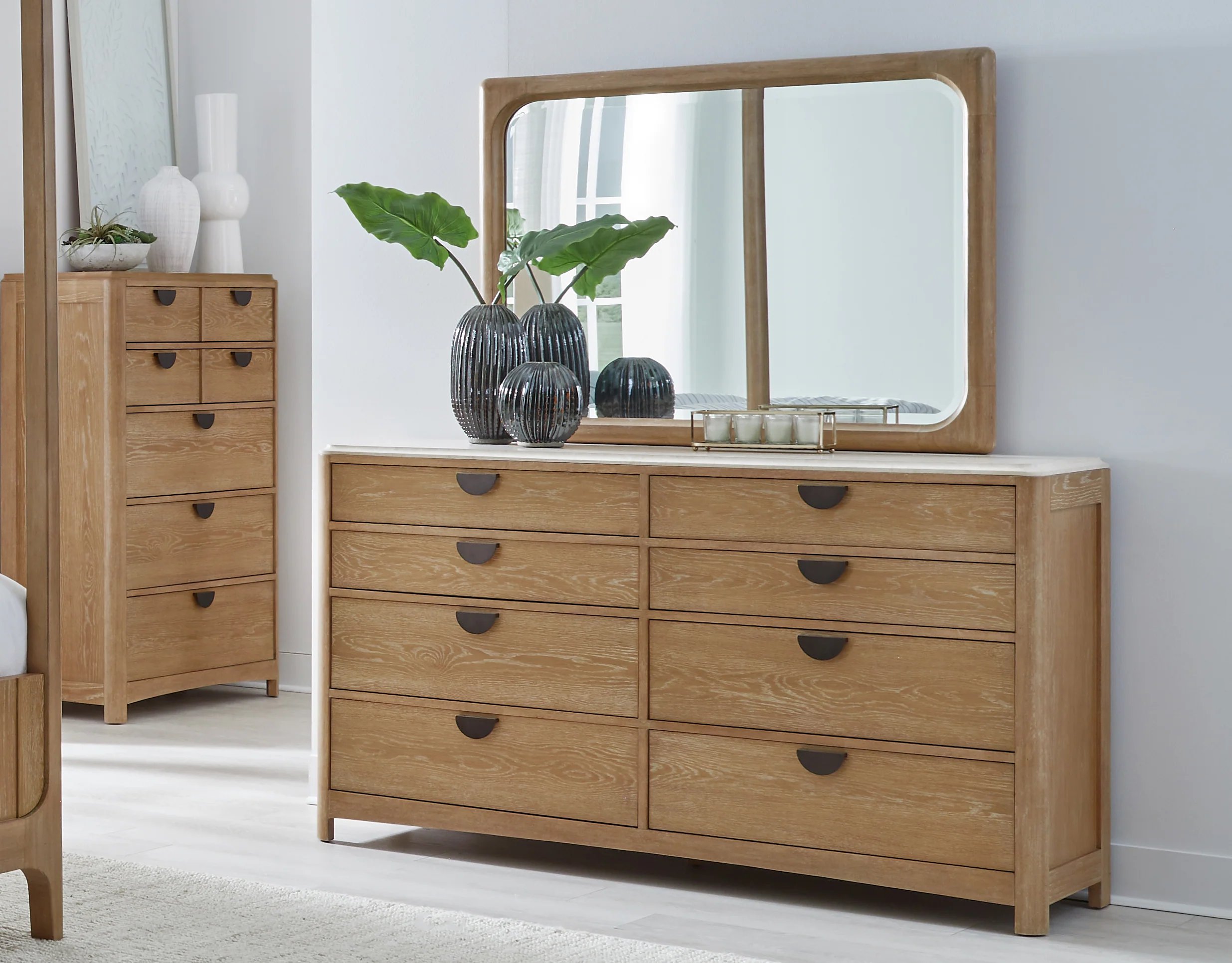 Parker House Escape - Bedroom King Panel Bed 2 Nightstands and Dresser with Mirror - Image 4