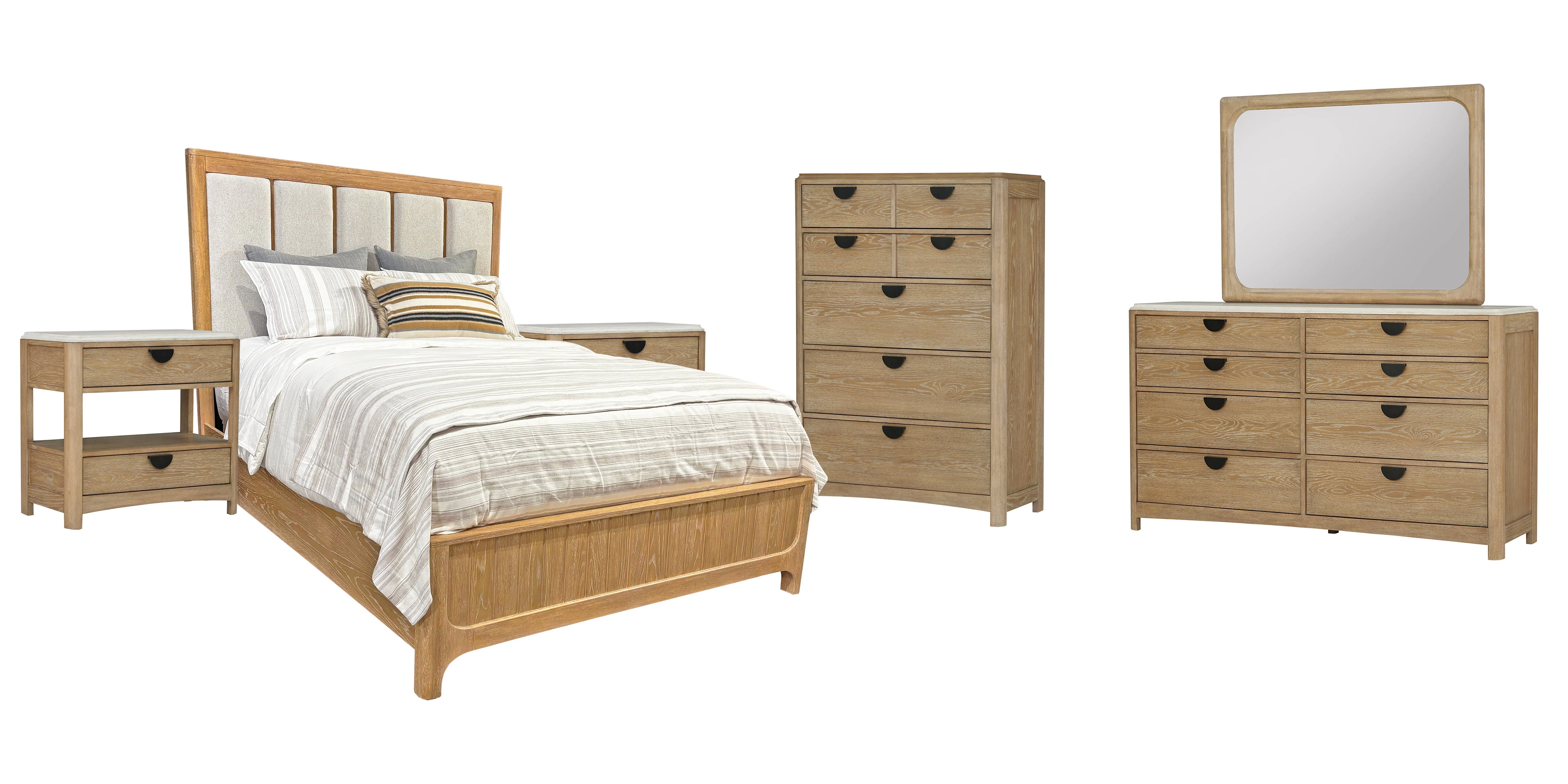 Parker House Escape - Bedroom King Panel Bed 2 Nightstands Dresser with Mirror and Chest - Image 2