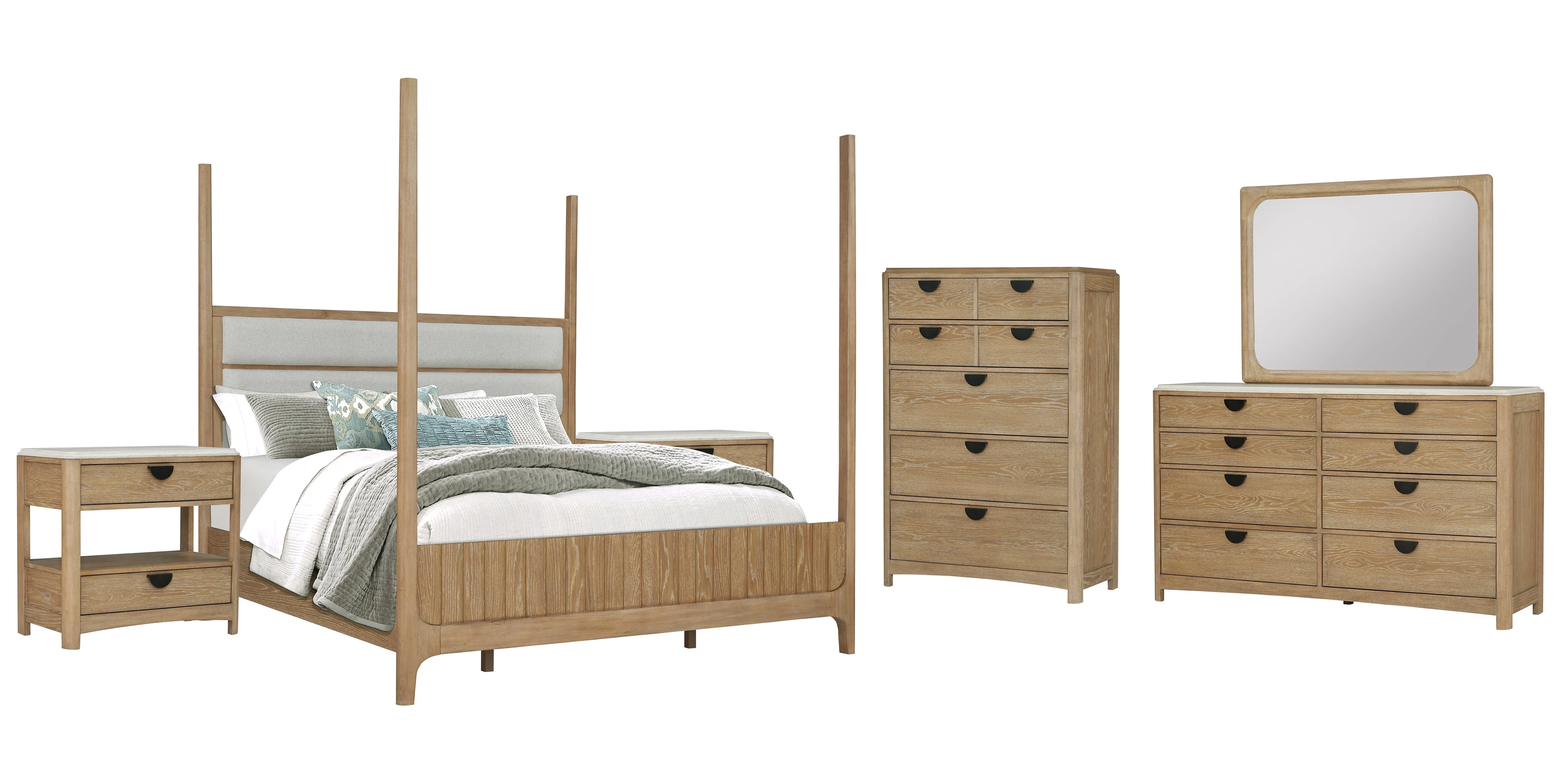 Parker House Escape - Bedroom Queen Poster Bed 2 Nightstands Dresser with Mirror and Chest - Image 2