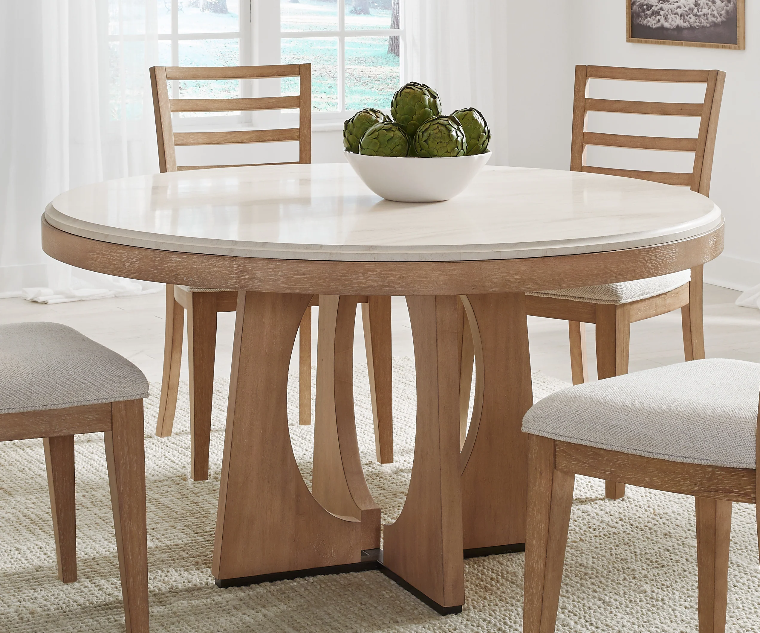 Parker House Escape - Dining 54" Round Table with console & 4 ladderback chairs - Image 3