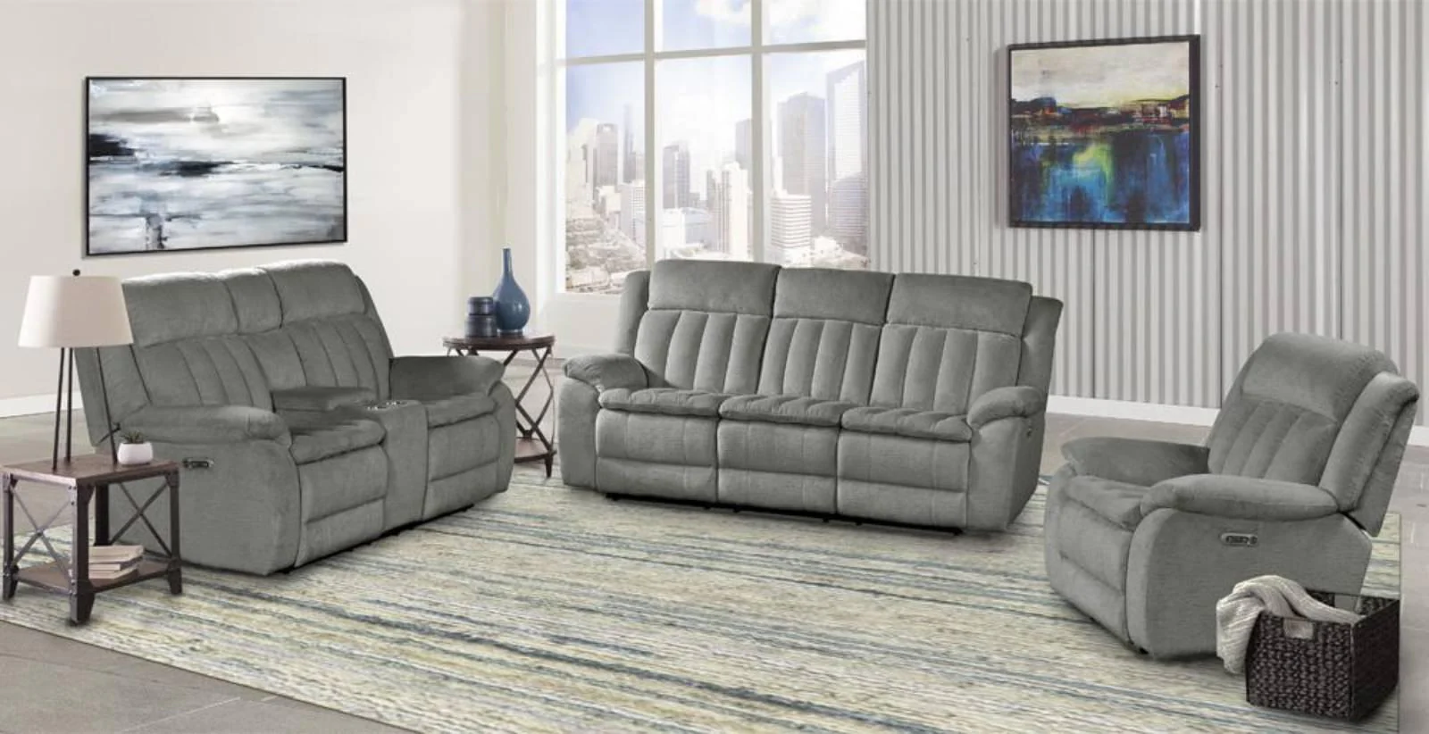 Parker House Furniture Cuddler Power Recliner in Laurel Dove - Image 3
