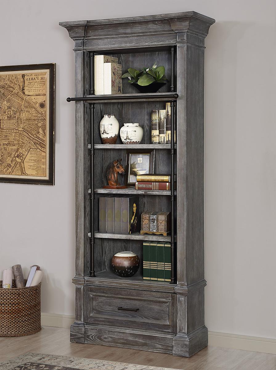 Parker House Gramercy Park Museum Bookcase in Vintage Burnished Smoke - Image 4