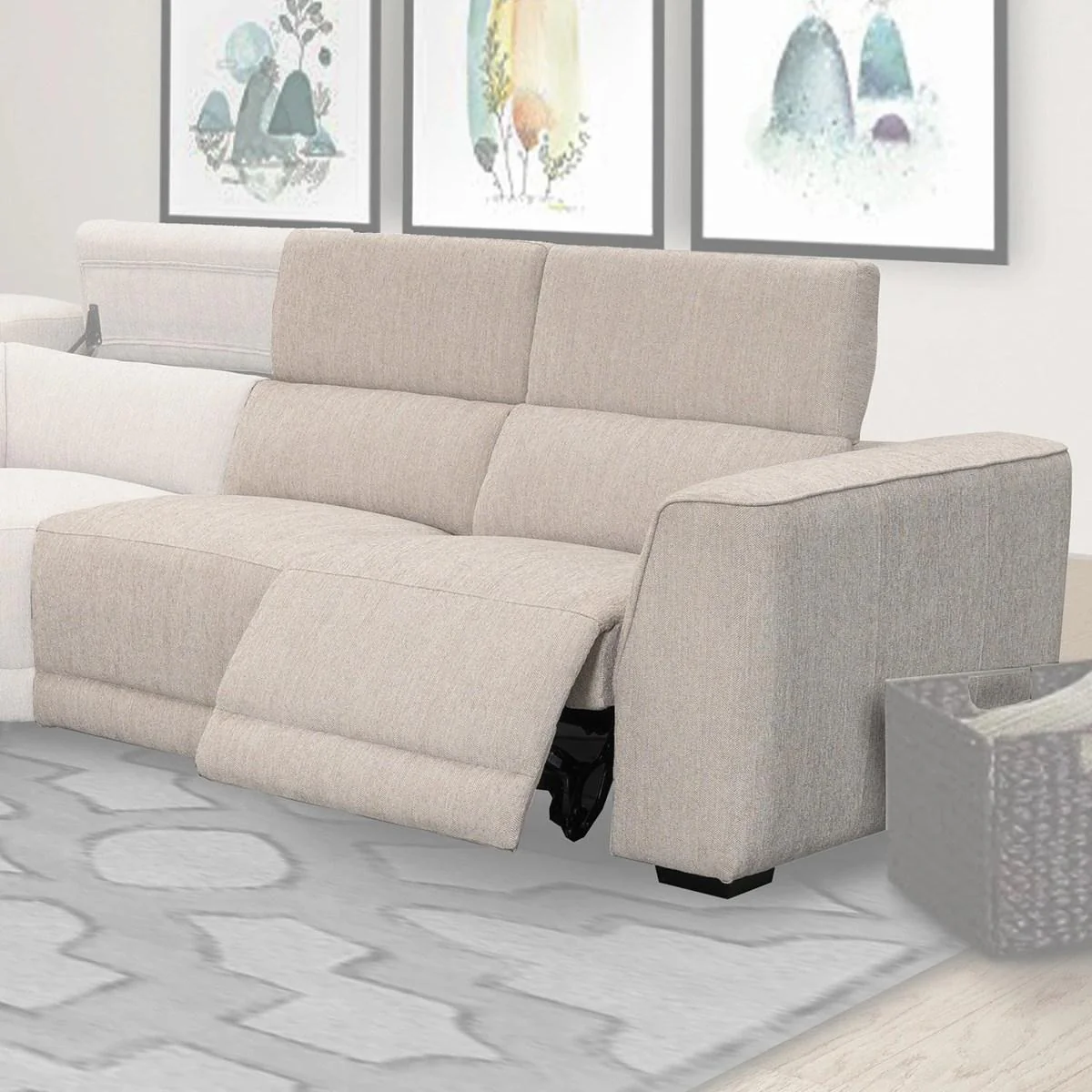 Parker House Noho Power Right Arm Facing Loveseat in Bisque - Image 2