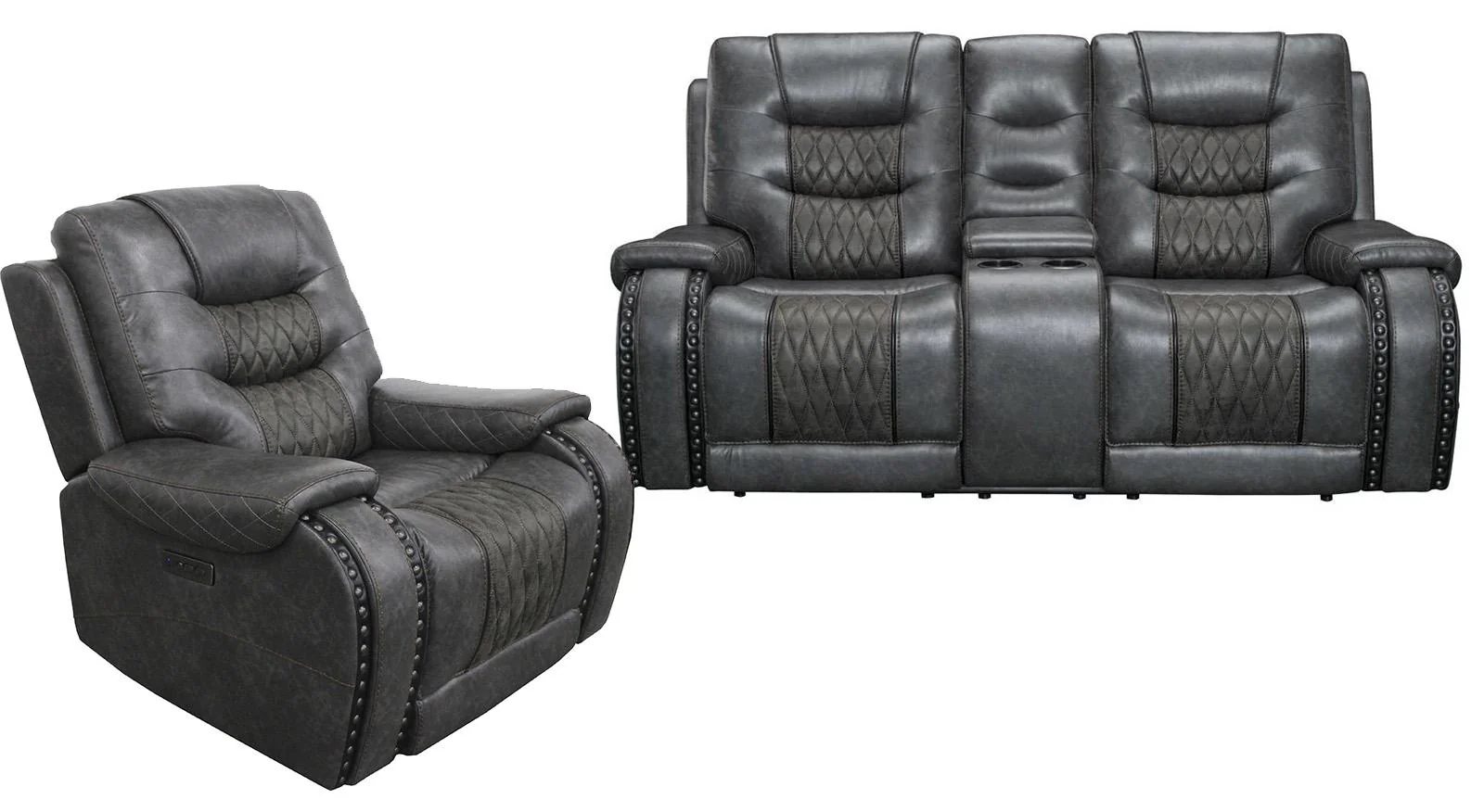 Parker House Outlaw Power Console Loveseat in Stallion - Image 4
