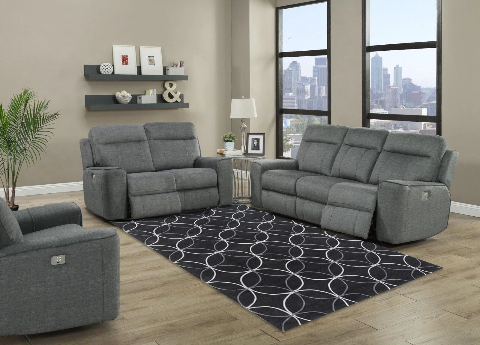 Parker House Parthenon Sofa Dual Power with USB and Power Headrest in Titanium - Image 4