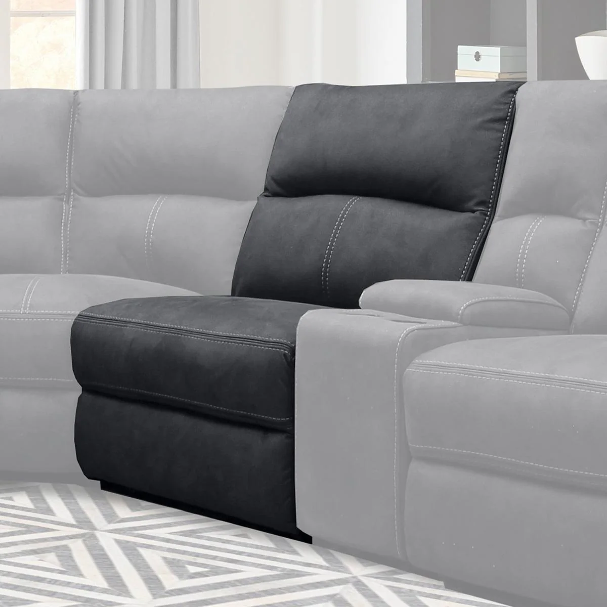 Parker House Polaris Manual Armless Recliner in Slate