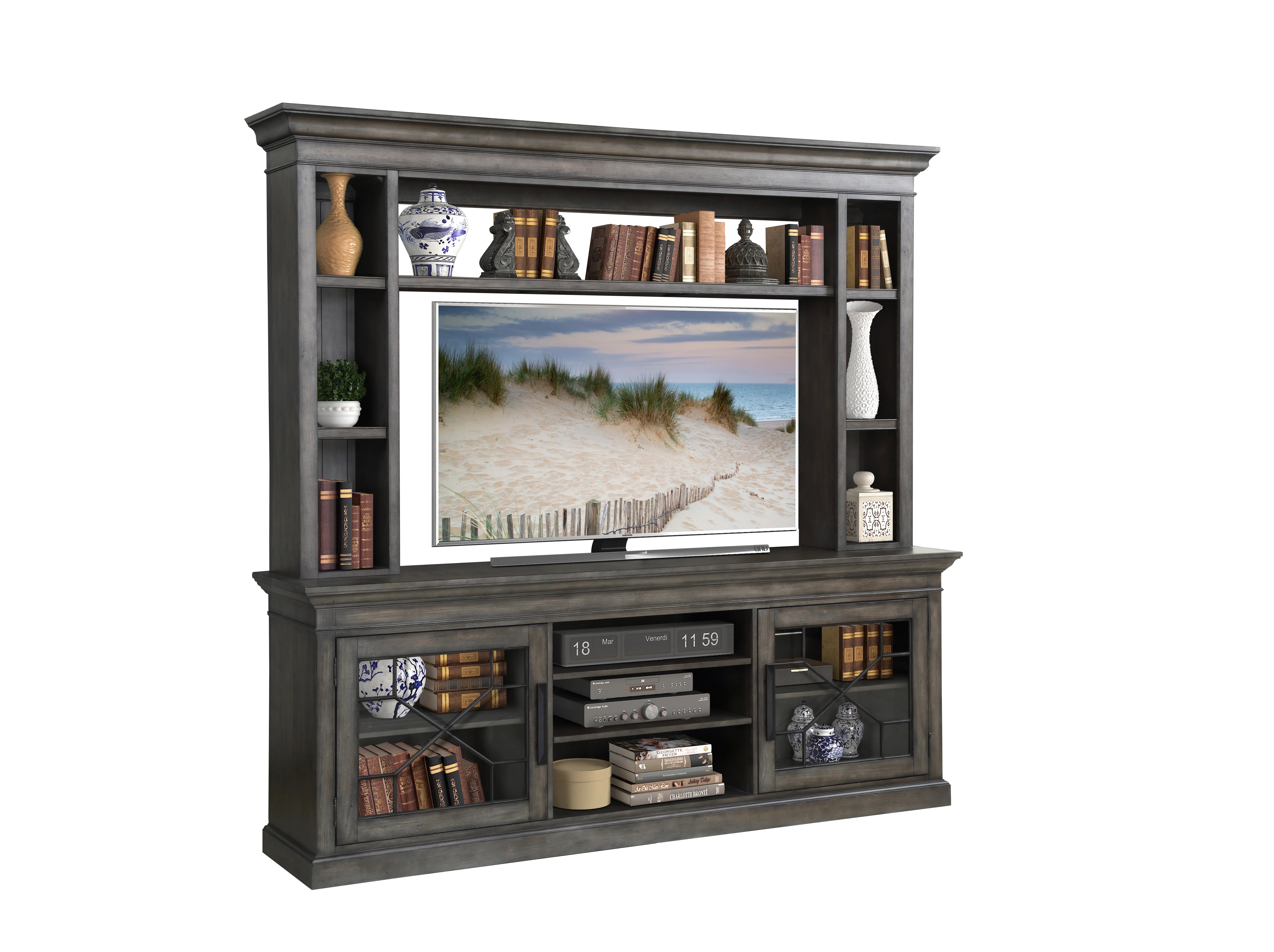 Parker House Sundance - Smokey Grey 92 In. Console with Hutch - Image 2