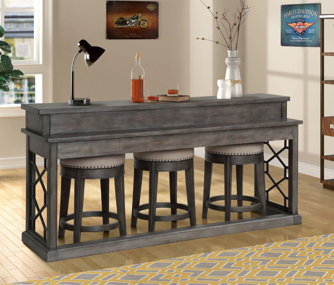 Parker House Sundance - Smokey Grey Everywhere Console with 3 Stools - Image 3