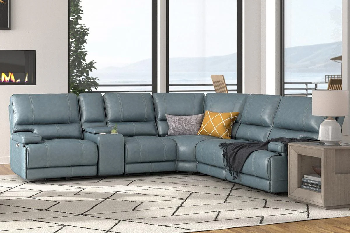 Parker House Whitman Power Cordless Left Arm Facing Recliner in Verona Azure - Image 4
