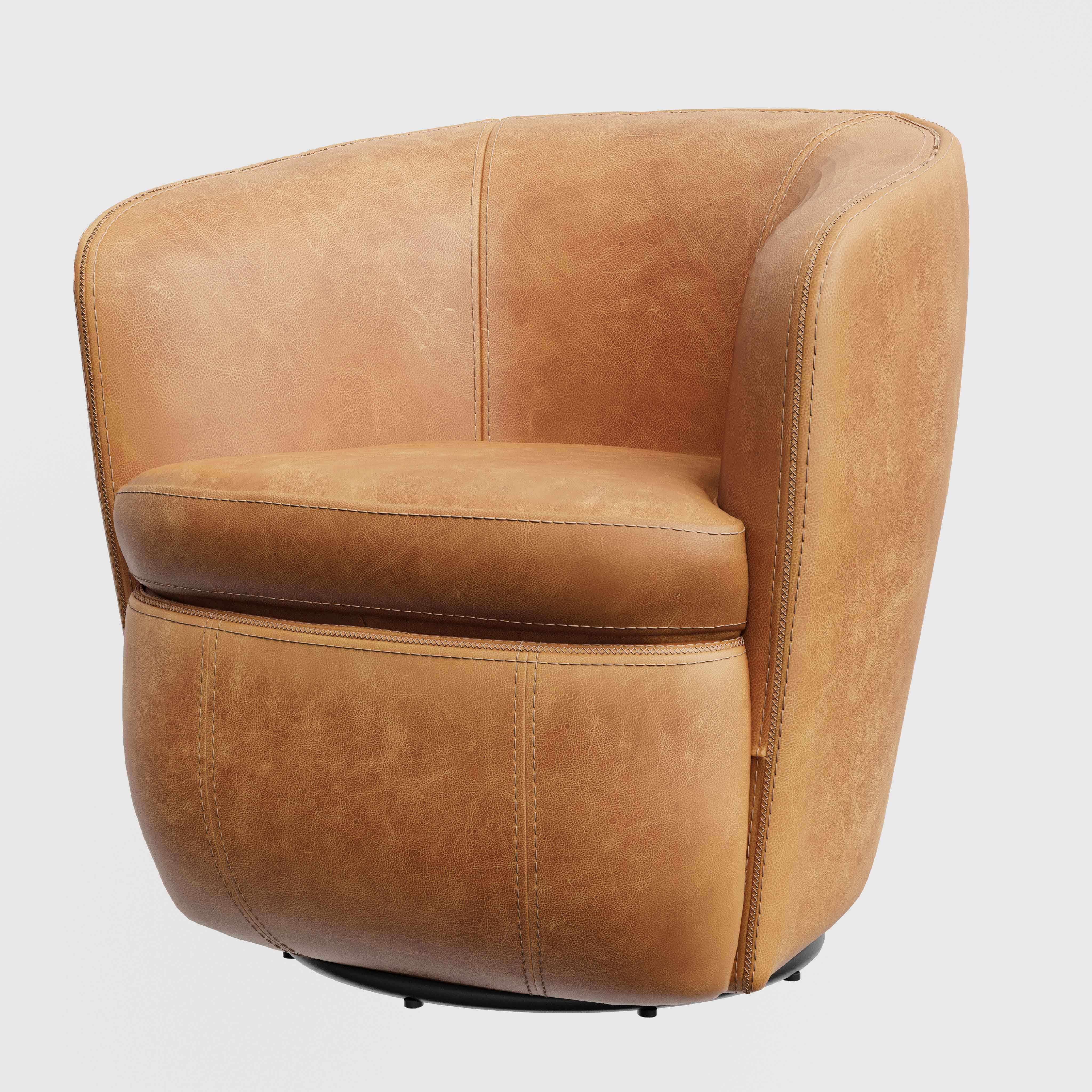 Parker Living Barolo - Vintage Caramel 100% Italian Leather Swivel Club Chair - Image 5