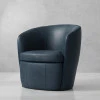 Parker Living Barolo - Vintage Navy 100% Italian Leather Swivel Club Chair - Image 4