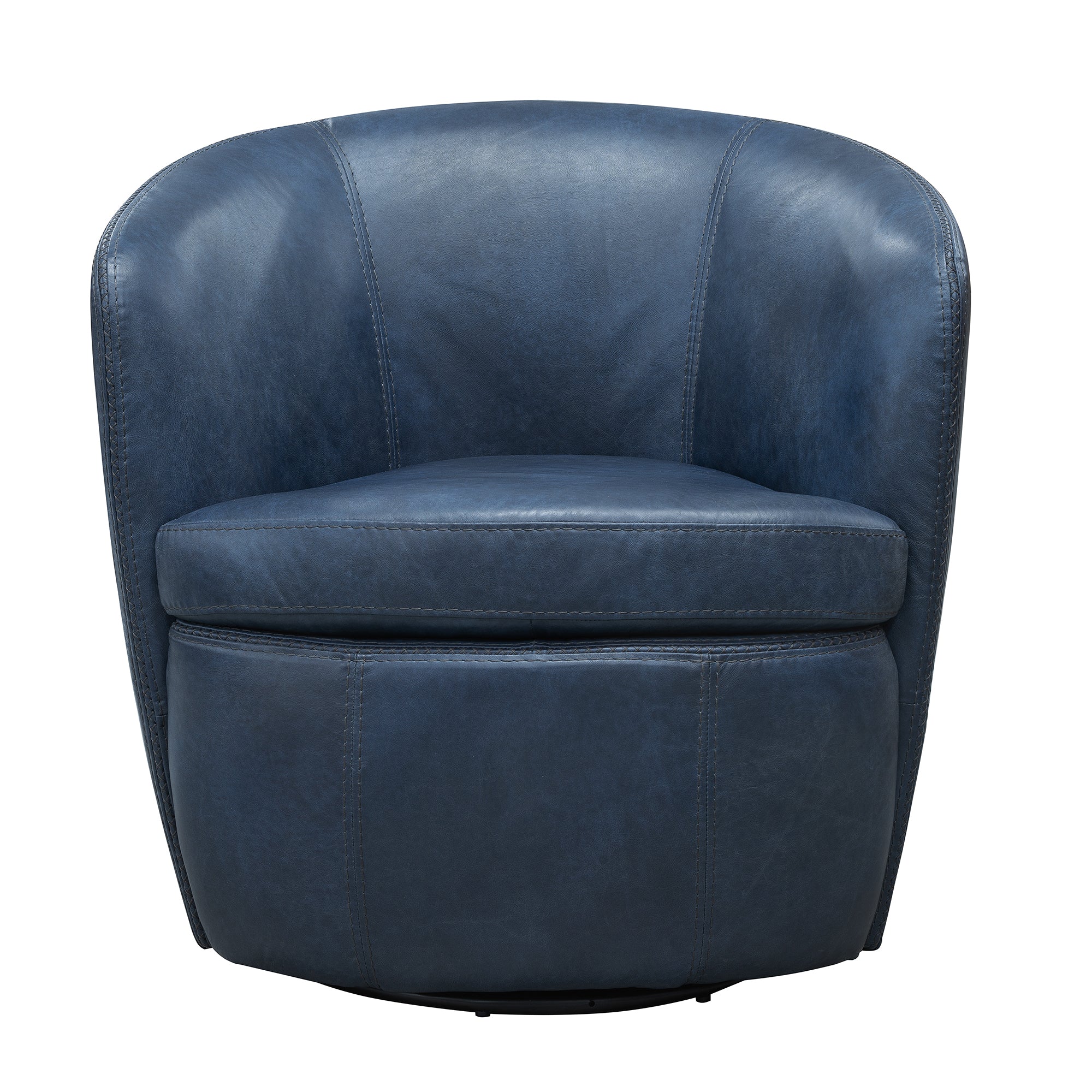 Parker Living Barolo - Vintage Navy 100% Italian Leather Swivel Club Chair - Image 5